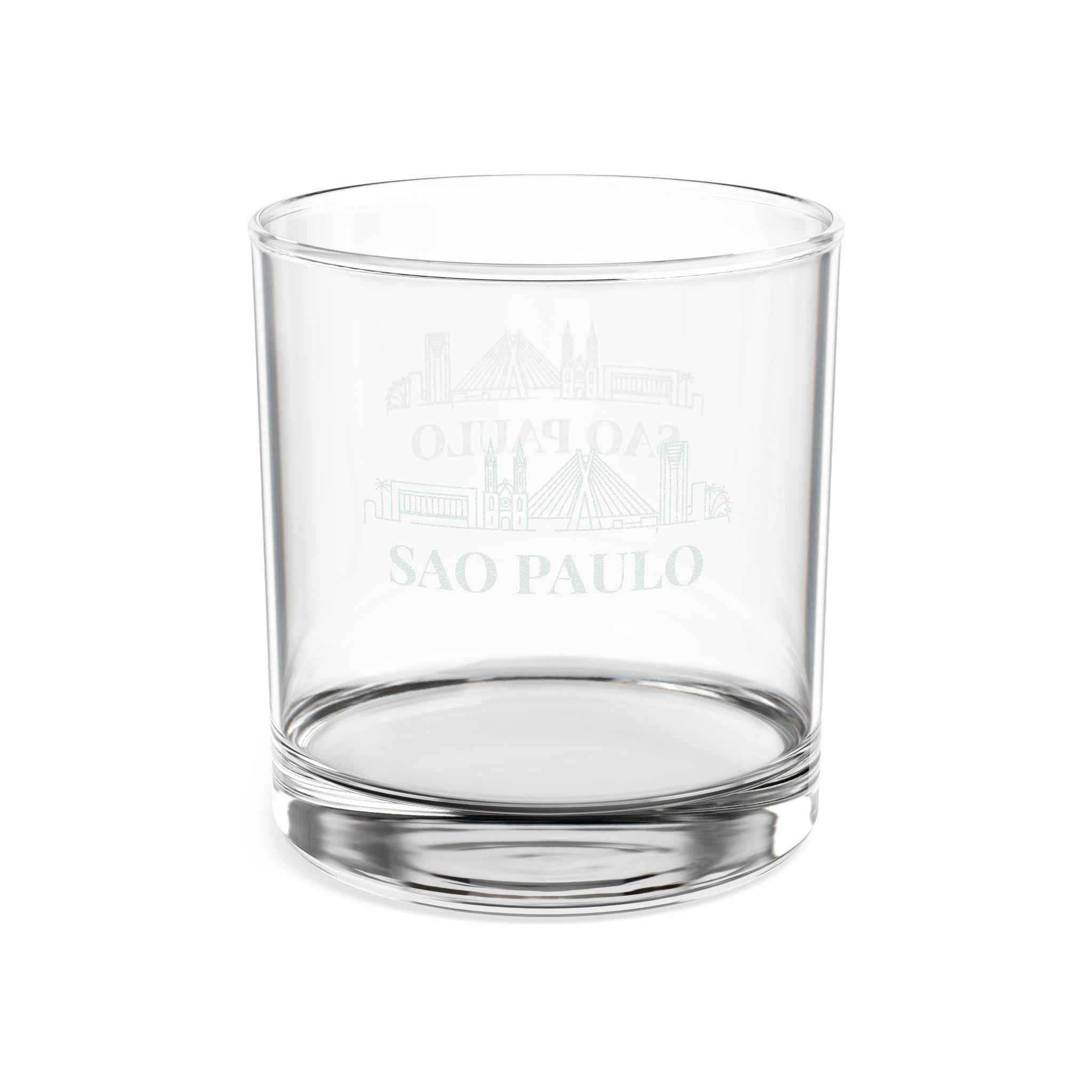 Engraved SAO PAULO Whiskey Glass, Personalized Dad Rocks Glass, Custom Etched Skyline Gift Souvenir