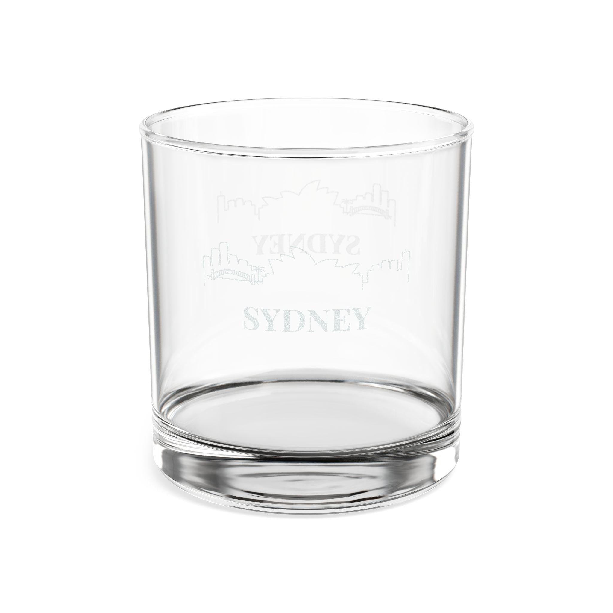 Engraved SYDNEY Whiskey Glass, Personalized Dad Rocks Glass, Custom Etched Skyline Gift Souvenir