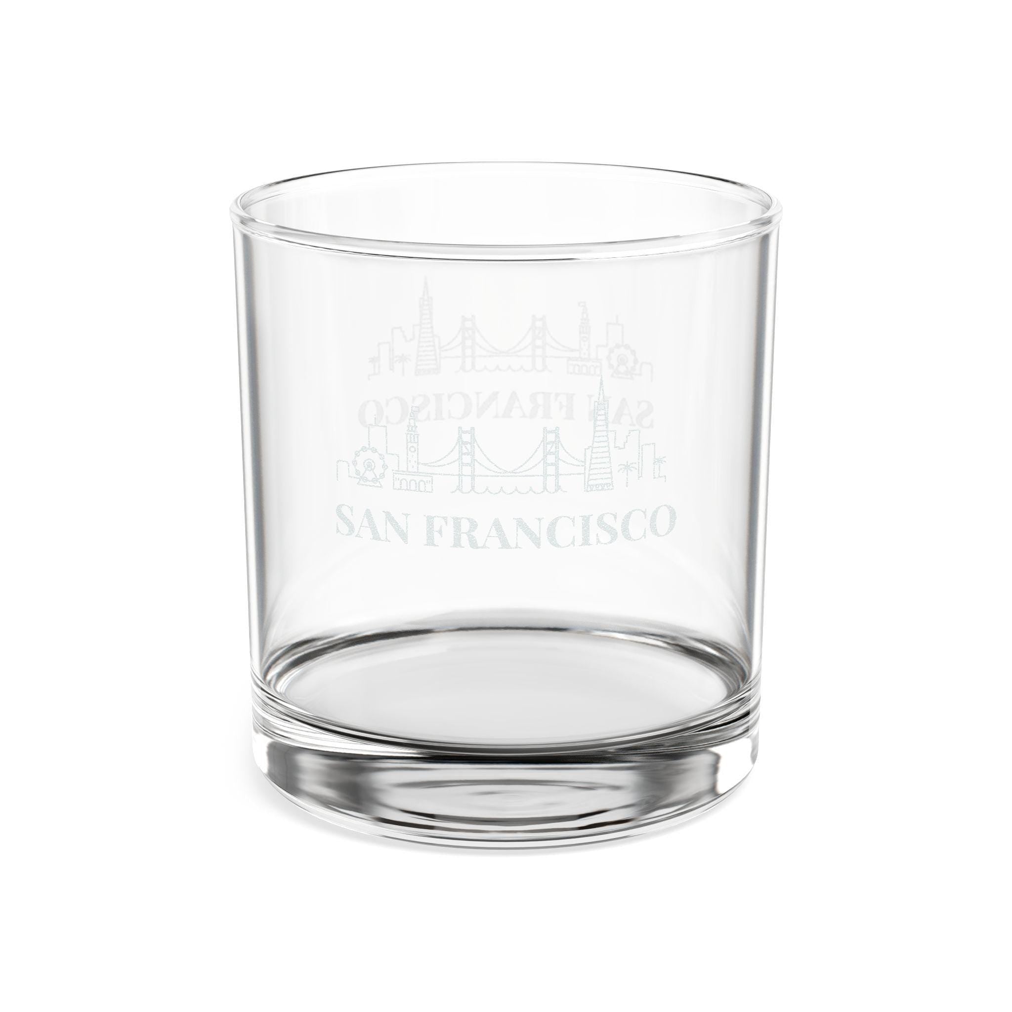 Engraved SAN FRANCISCO Whiskey Glass, Personalized Dad Rocks Glass, Custom Etched Skyline Gift Souvenir