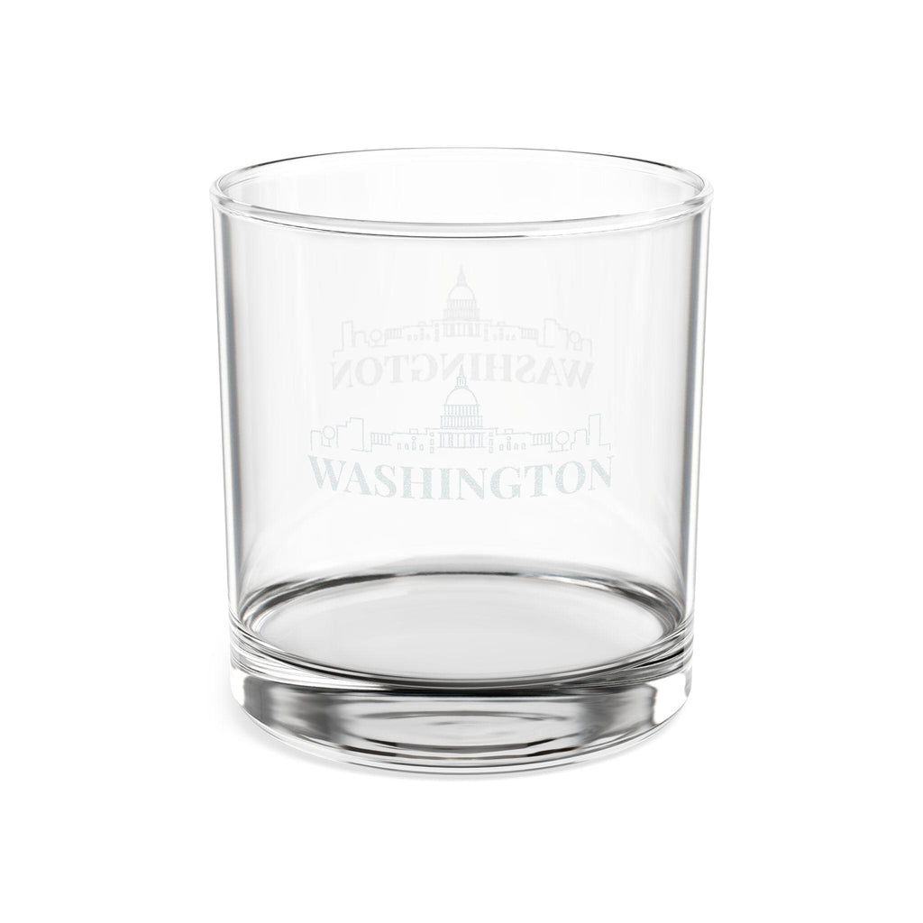 Engraved WASHINGTON (2) Whiskey Glass, Personalized Dad Rocks Glass, Custom Etched Skyline Gift Souvenir