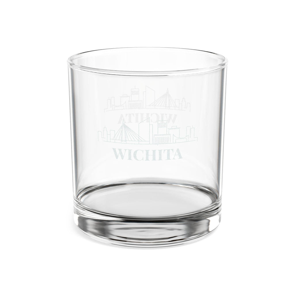 Engraved WICHITA Whiskey Glass, Personalized Dad Rocks Glass, Custom Etched Skyline Gift Souvenir