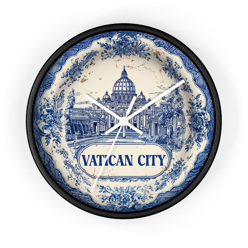 Vatican City Wall Clock, Delft style Home Decor, Vintage City Travel Keepsake Art