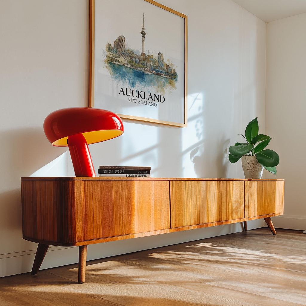 Auckland New Zealand Watercolor Wall Art Print, Custom Travel Poster, World Locations Keepsake Gift