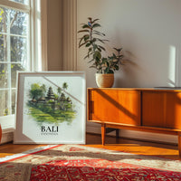 Bali Indonesia Watercolor Wall Art Print, Custom Travel Poster, World Locations Keepsake Gift