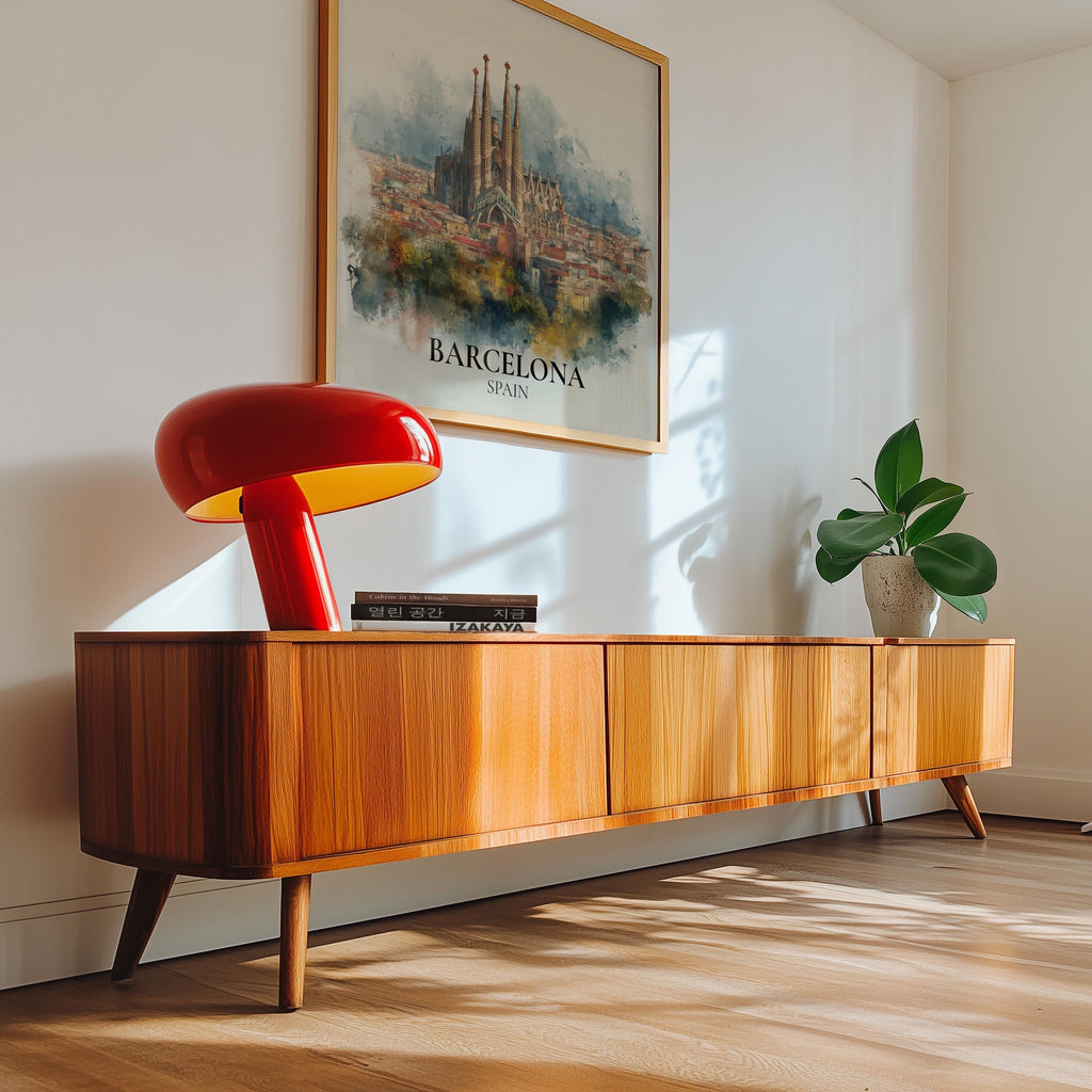 Barcelona Spain Watercolor Wall Art Print, Custom Travel Poster, World Locations Keepsake Gift