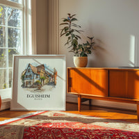 Eguisheim France Watercolor Wall Art Print, Custom Travel Poster, World Locations Keepsake Gift