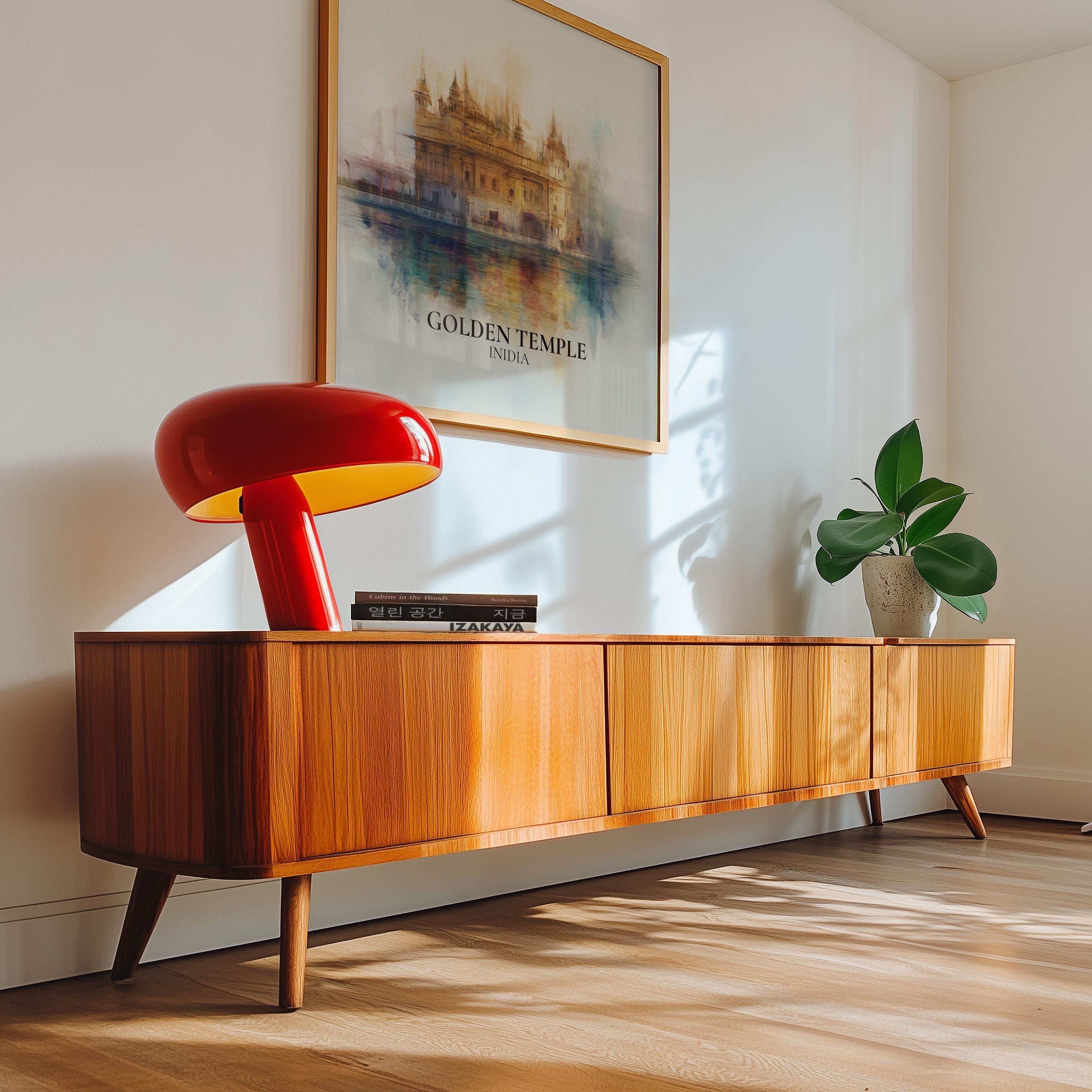 Golden Temple India Watercolor Wall Art Print, Custom Travel Poster, World Locations Keepsake Gift