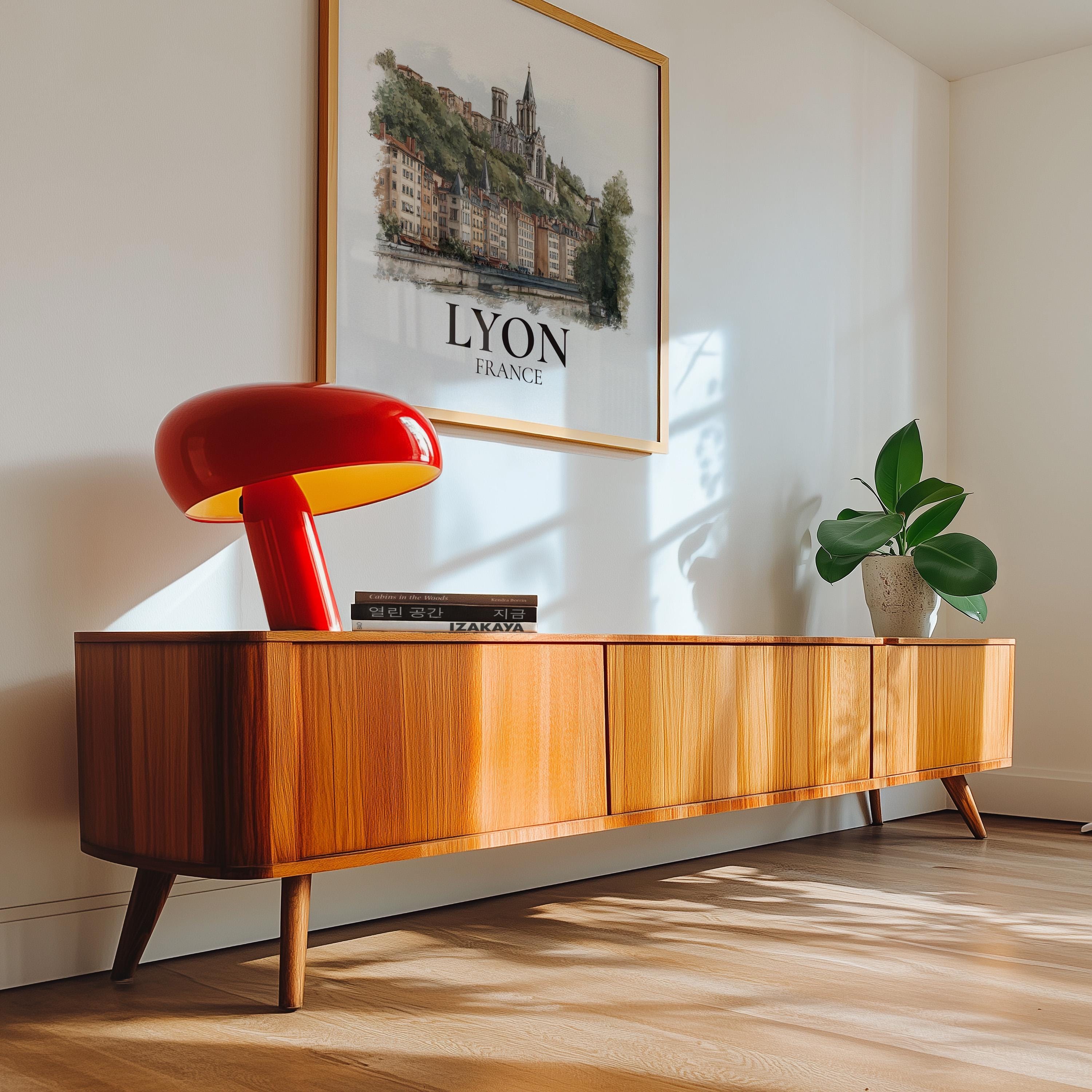 Lyon France Watercolor Wall Art Print, Custom Travel Poster, World Locations Keepsake Gift