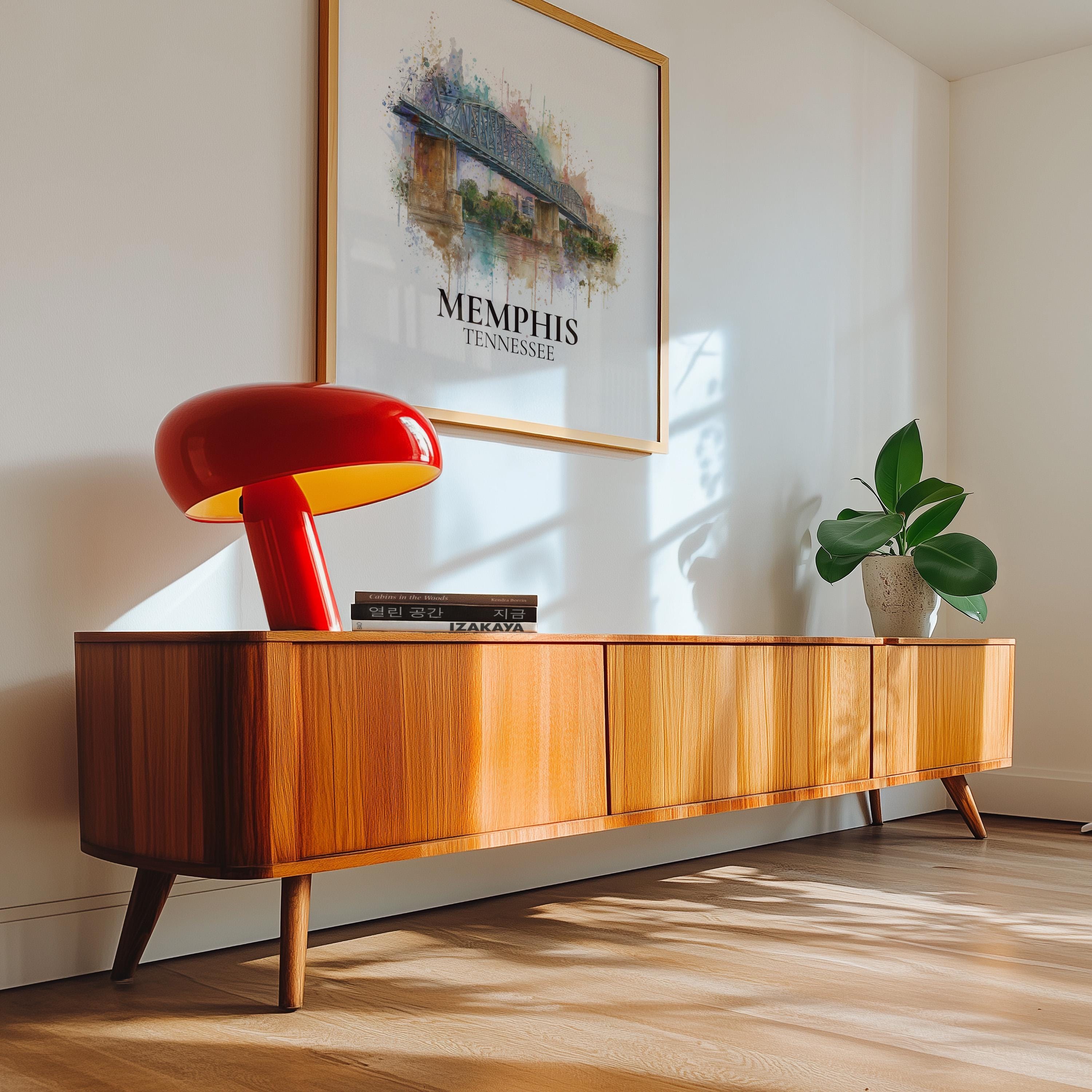 Memphis Tennessee Watercolor Wall Art Print, Custom Travel Poster, World Locations Keepsake Gift