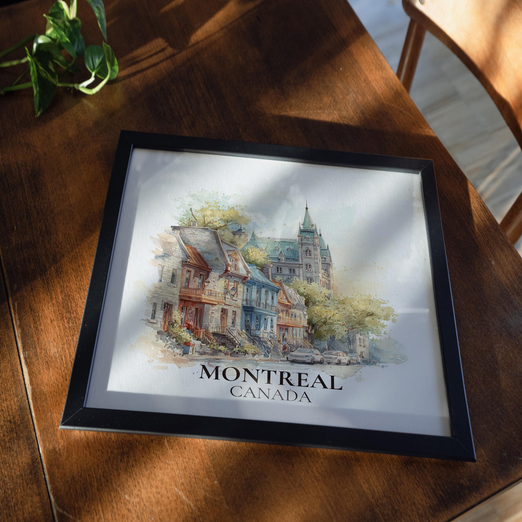 Montreal Canada Watercolor Wall Art Print, Custom Travel Poster, World Locations Keepsake Gift