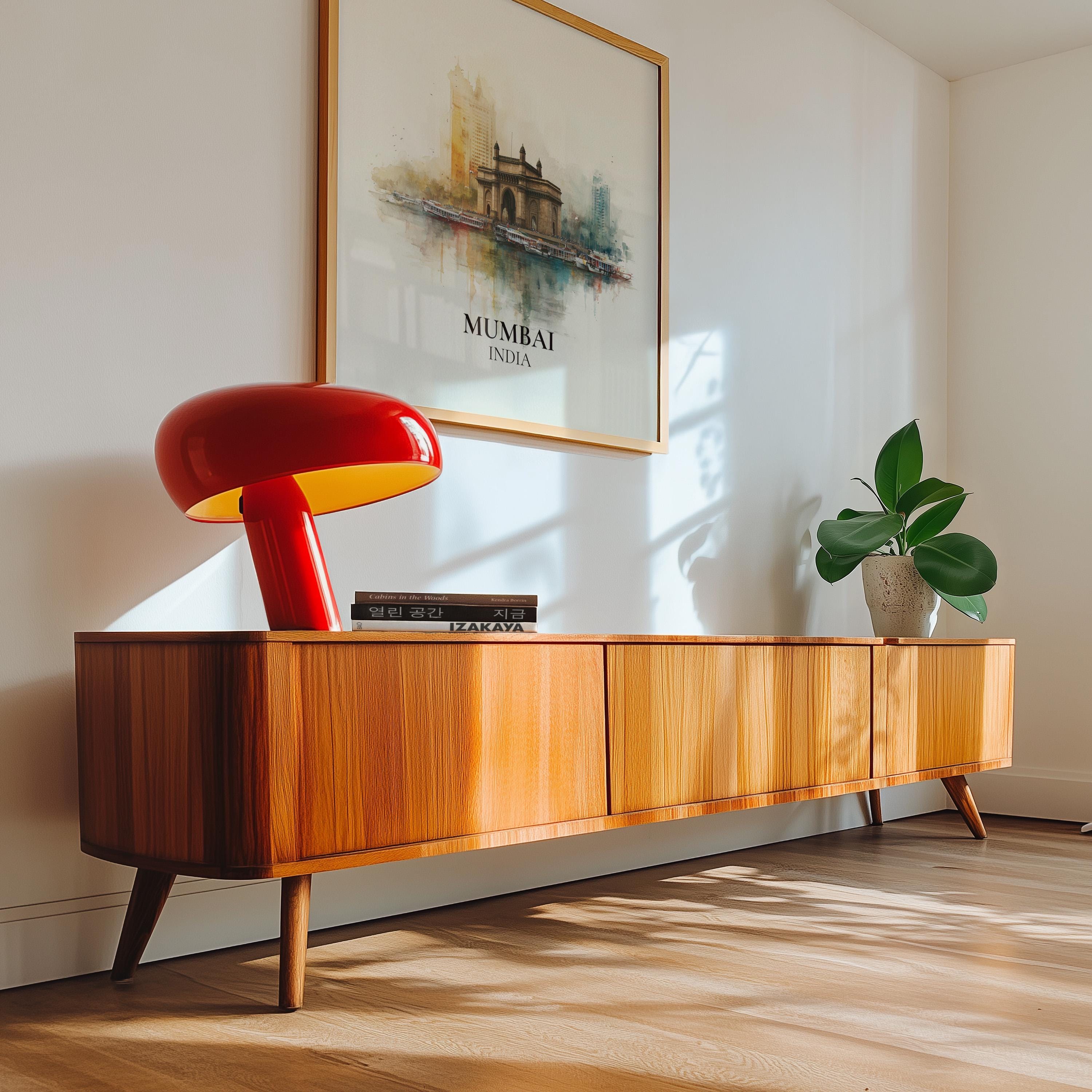 Mumbai India Watercolor Wall Art Print, Custom Travel Poster, World Locations Keepsake Gift