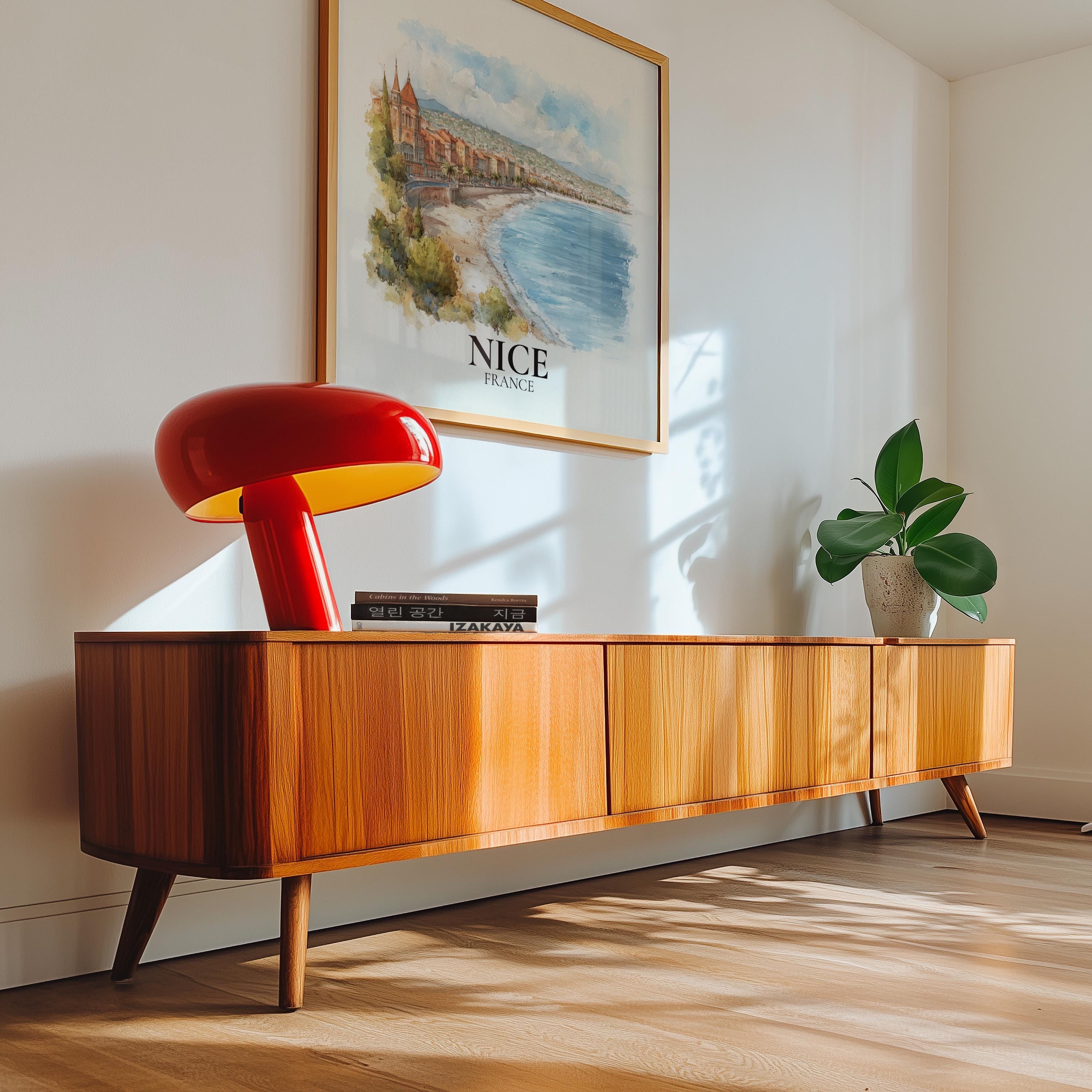 Nice France Watercolor Wall Art Print, Custom Travel Poster, World Locations Keepsake Gift