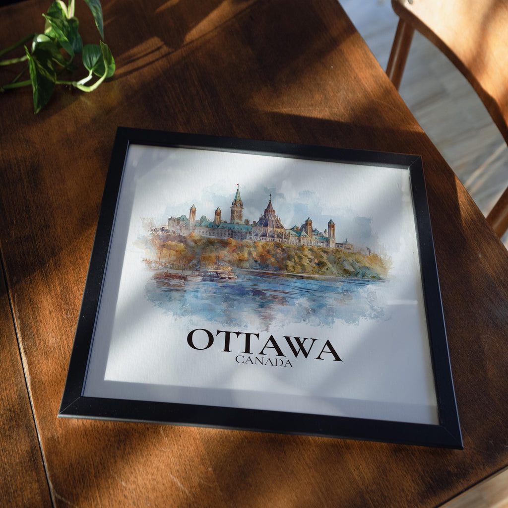 Ottawa Canada Watercolor Wall Art Print, Custom Travel Poster, World Locations Keepsake Gift