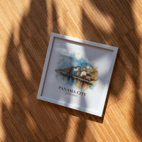 Panama City Panama Watercolor Wall Art Print, Custom Travel Poster, World Locations Keepsake Gift