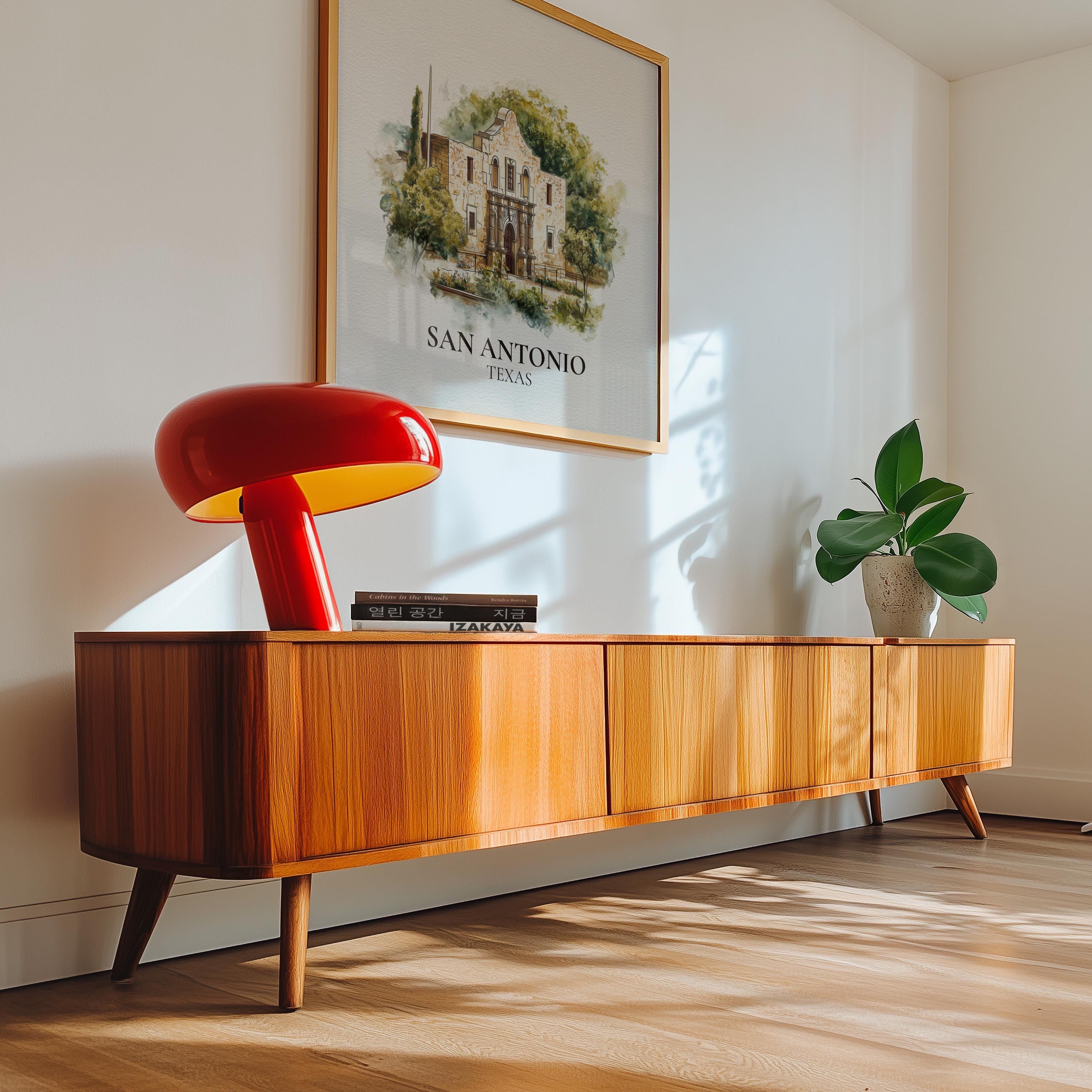 San Antonio Texas Watercolor Wall Art Print, Custom Travel Poster, World Locations Keepsake Gift