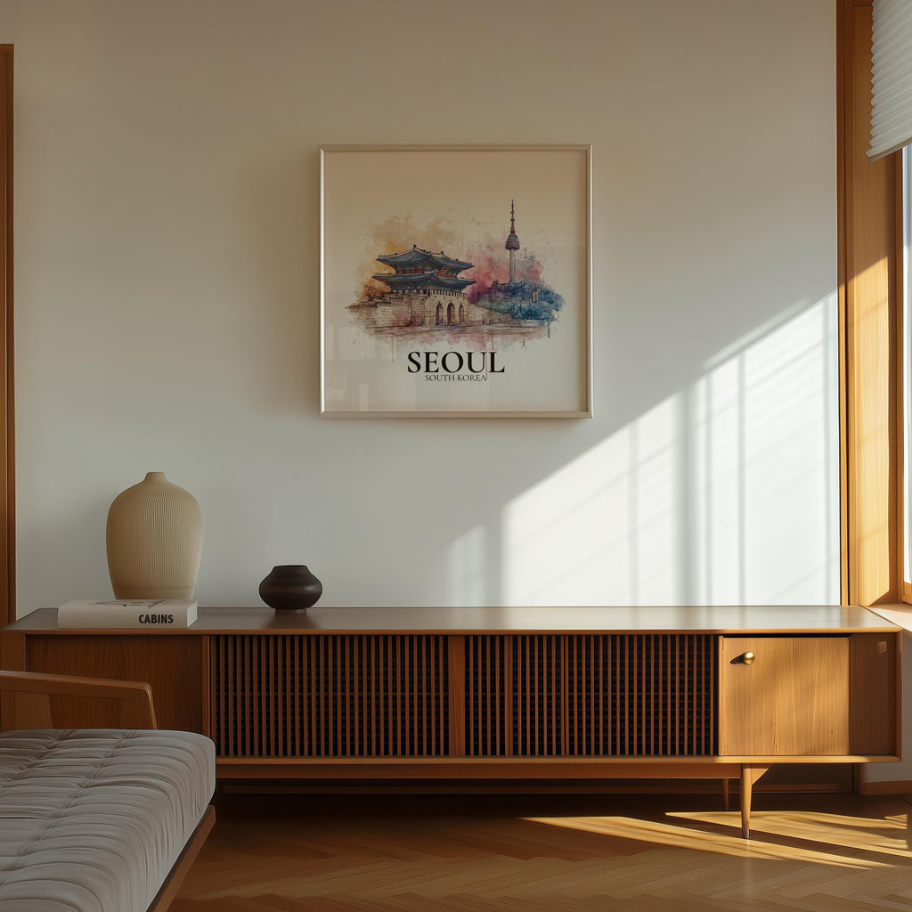 Seville Spain Watercolor Wall Art Print, Custom Travel Poster, World Locations Keepsake Gift