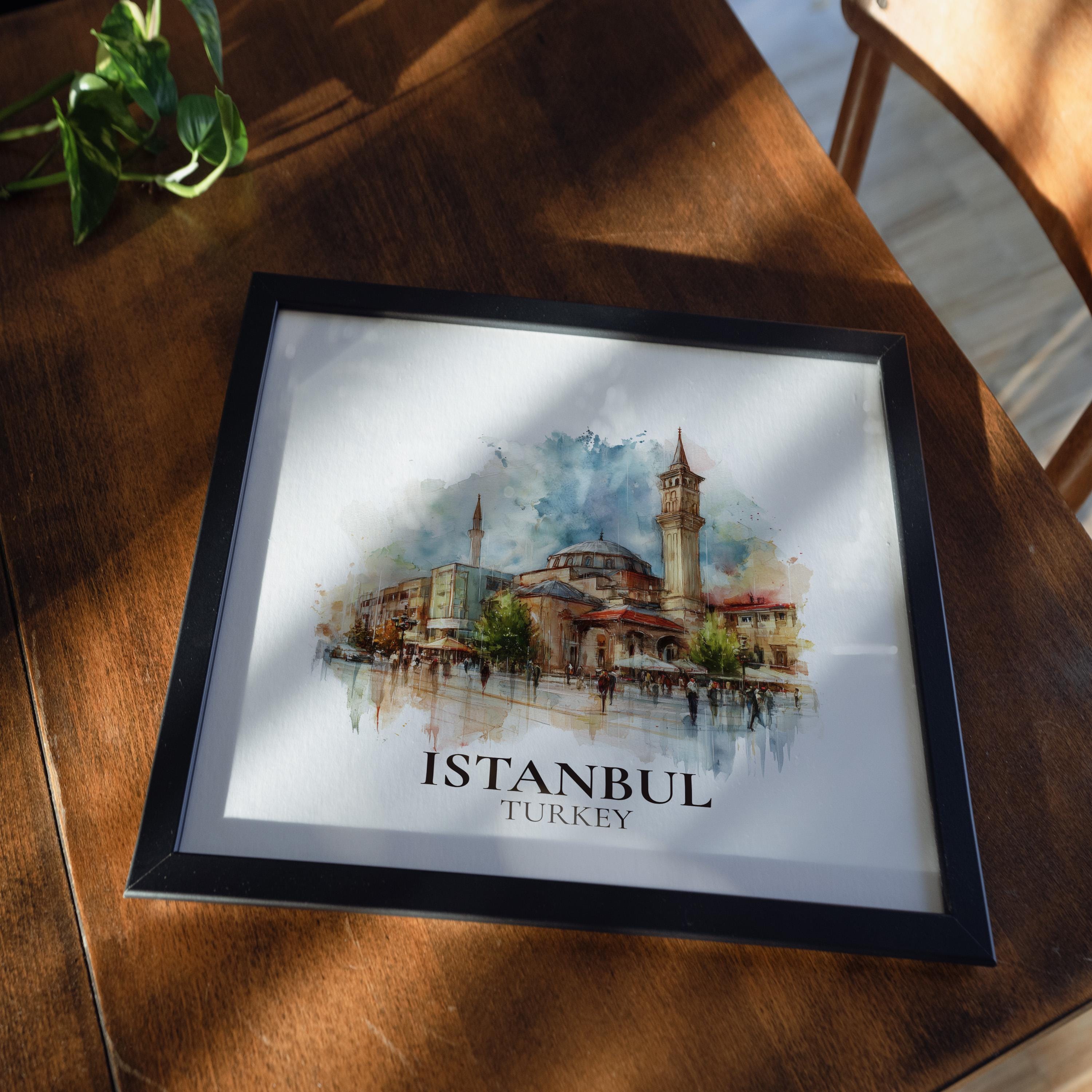 Tirana Albania Watercolor Wall Art Print, Custom Travel Poster, World Locations Keepsake Gift