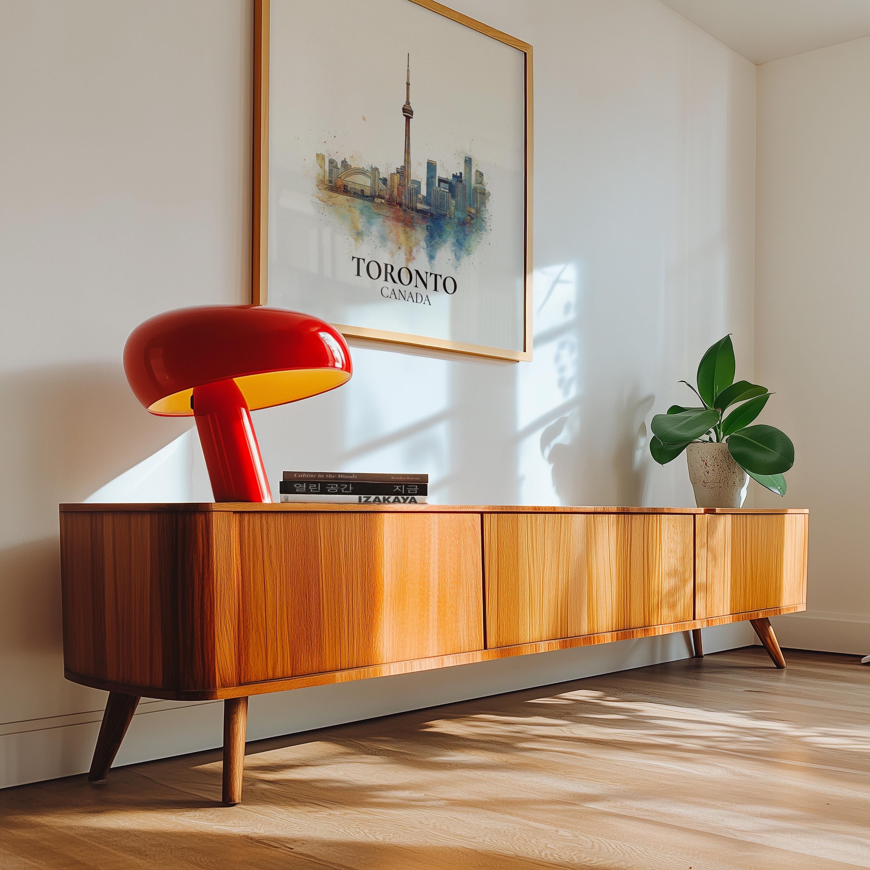 Toronto Canada Watercolor Wall Art Print, Custom Travel Poster, World Locations Keepsake Gift