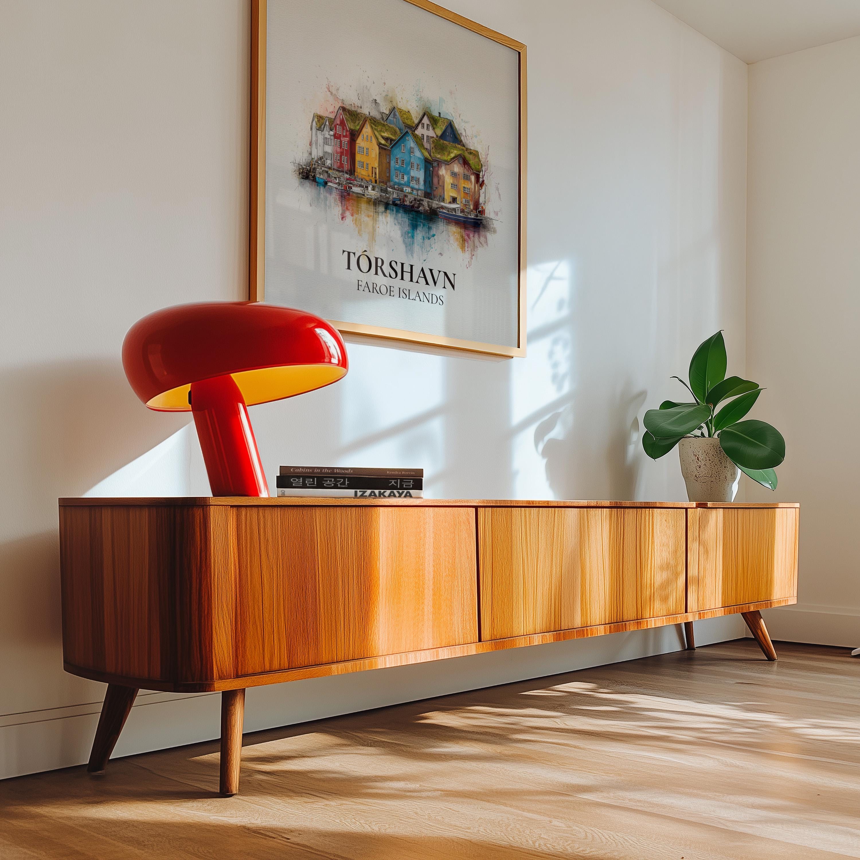 Torshavn Faroe Islands Watercolor Wall Art Print, Custom Travel Poster, World Locations Keepsake Gift