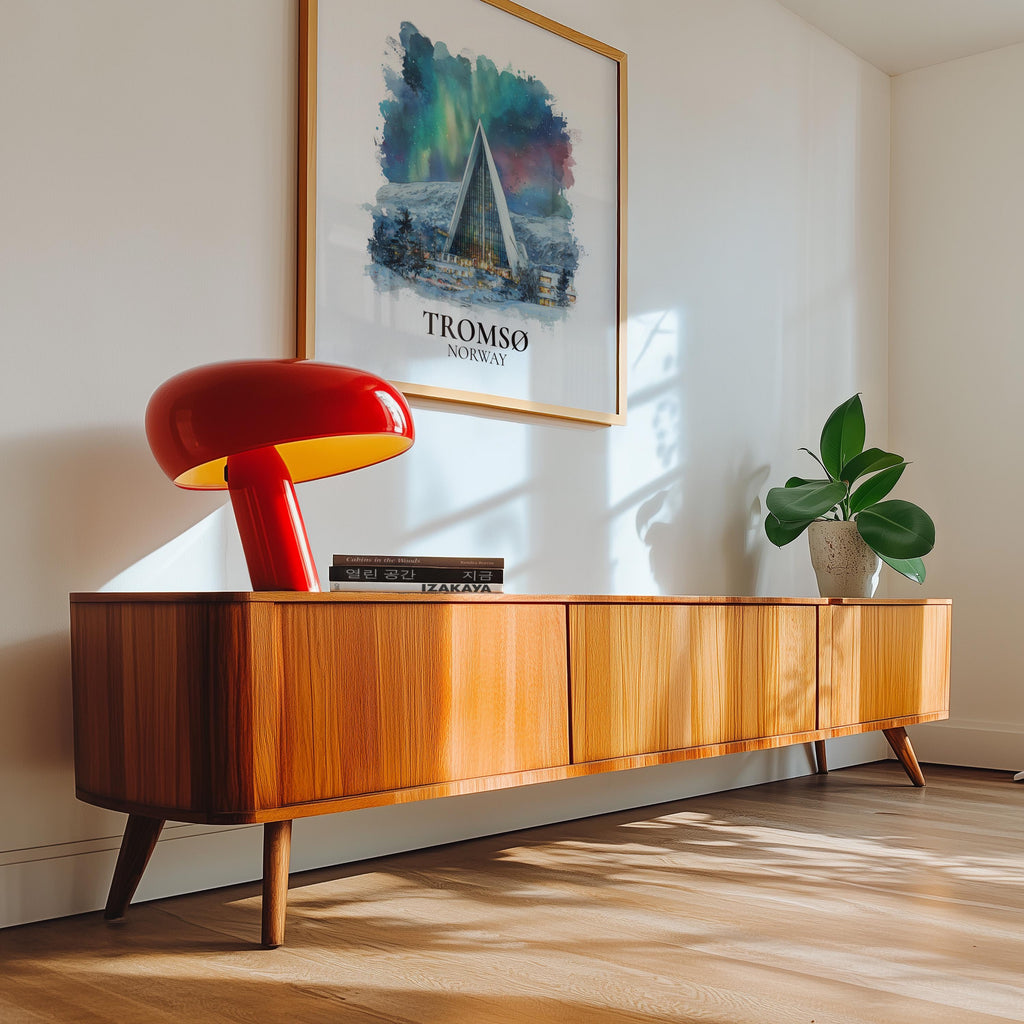 Tromso Norway Watercolor Wall Art Print, Custom Travel Poster, World Locations Keepsake Gift