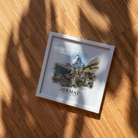 Zermatt Switzerland Watercolor Wall Art Print, Custom Travel Poster, World Locations Keepsake Gift