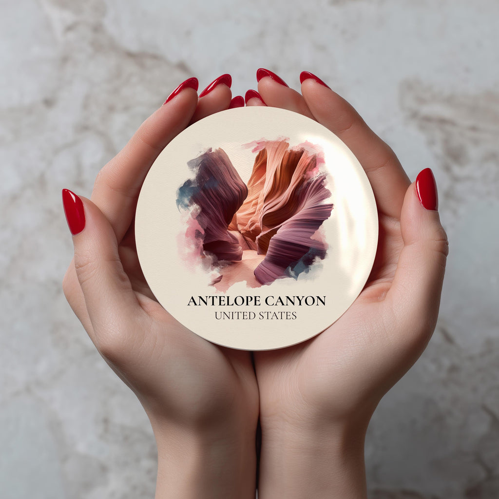 Antelope Canyon United States Coaster, Watercolor Personalized Painting, Travel Gift Souvenir, Home Decor, Ceramic Set