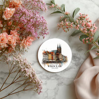 Wroclaw Poland Coaster, Watercolor Personalized Painting, Travel Gift Souvenir, Home Decor, Ceramic Set