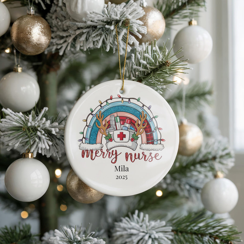 Personalized Nurse Ornament, Custom RN BNA Graduation Christmas Gift, Holiday Decoration Bauble