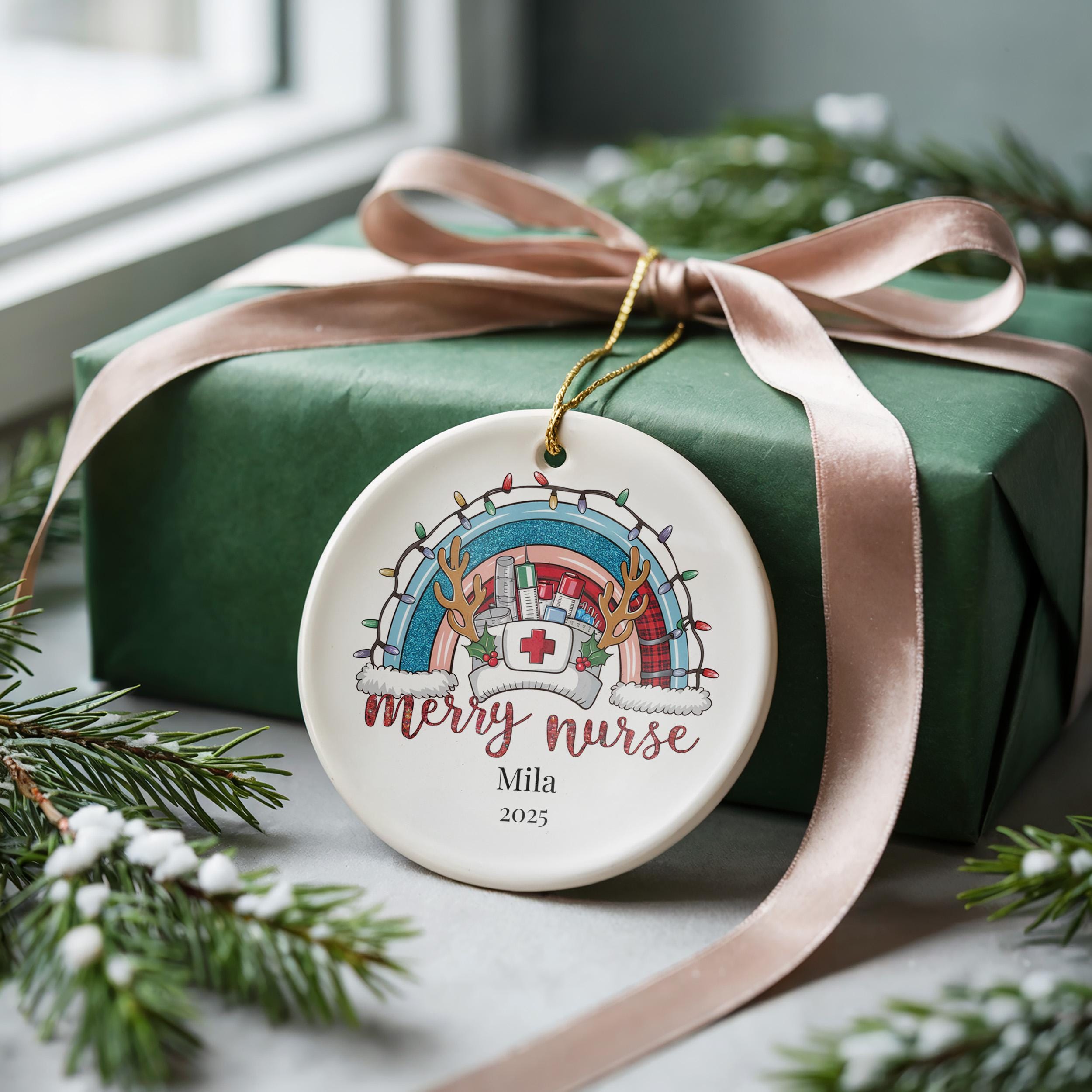 Personalized Nurse Ornament, Custom RN BNA Graduation Christmas Gift, Holiday Decoration Bauble