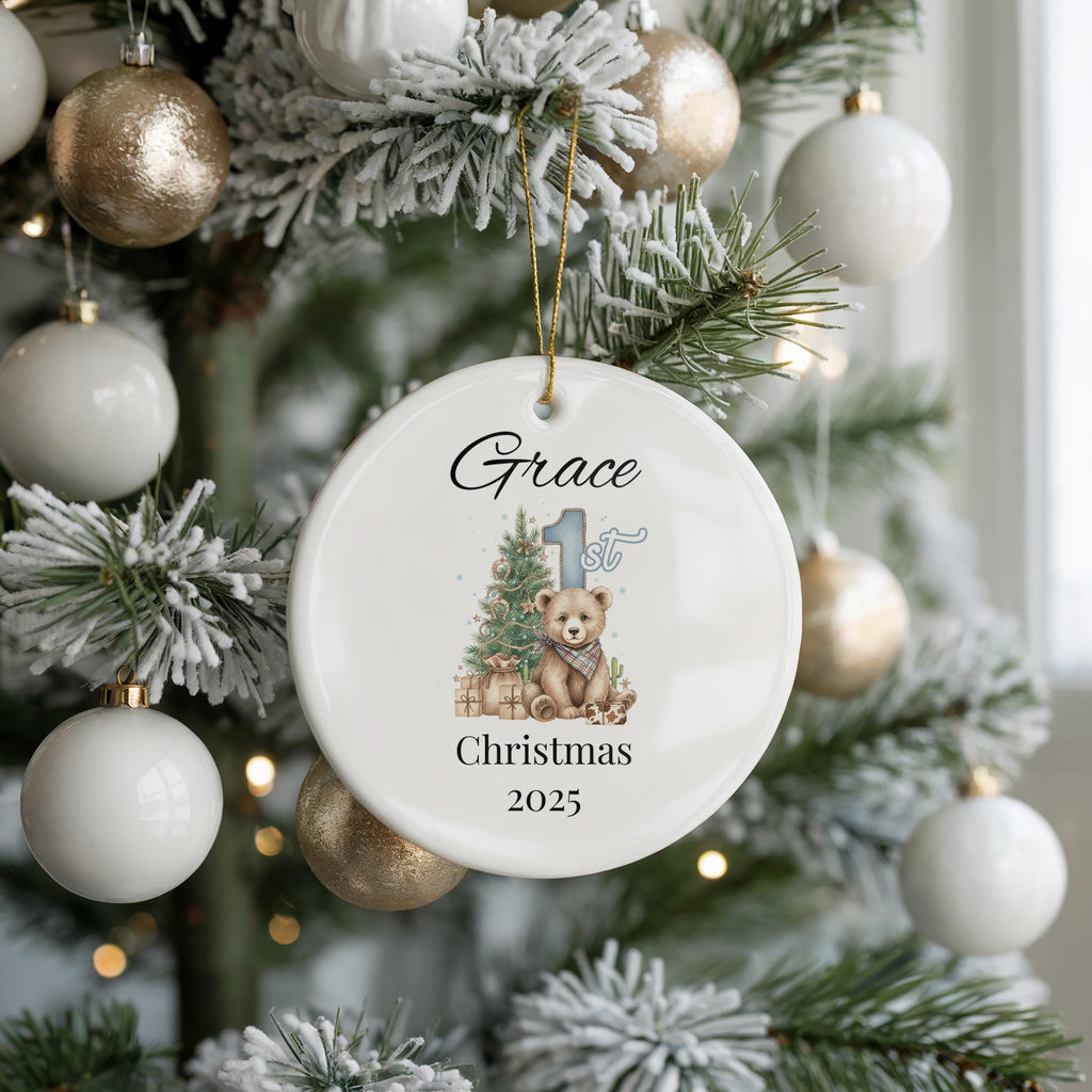 Personalized Baby Christmas Ornament, Custom Name Bauble, Baby’s 1st Xmas Keepsake