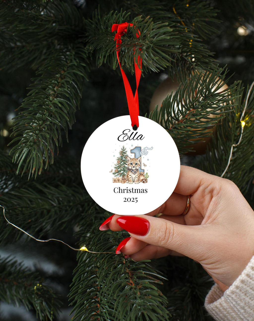 First Christmas Ornament, Personalized Baby Name Bauble, Baby Xmas Gift