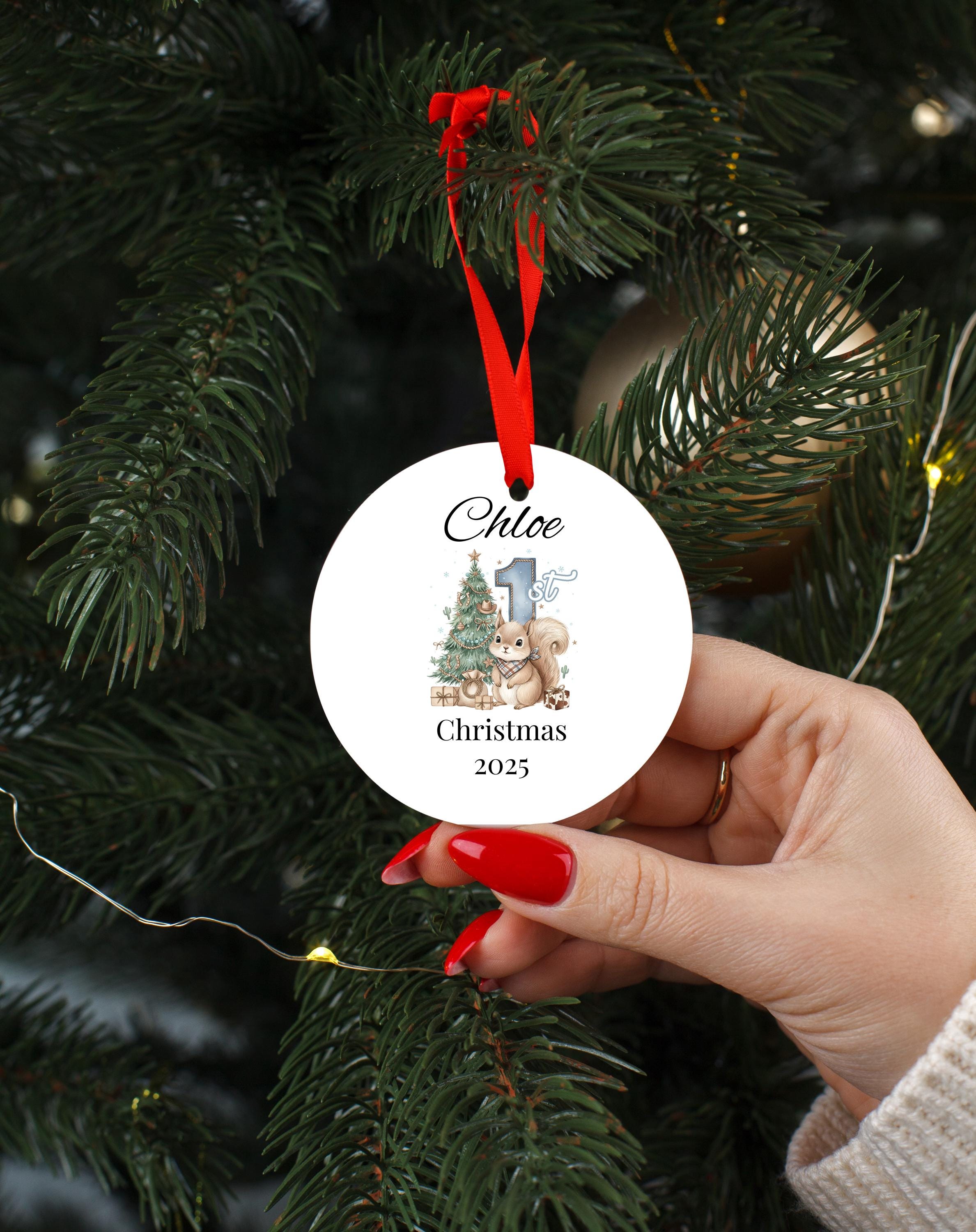 Personalized Baby Name Ornament, Baby’s First Xmas Gift Keepsake