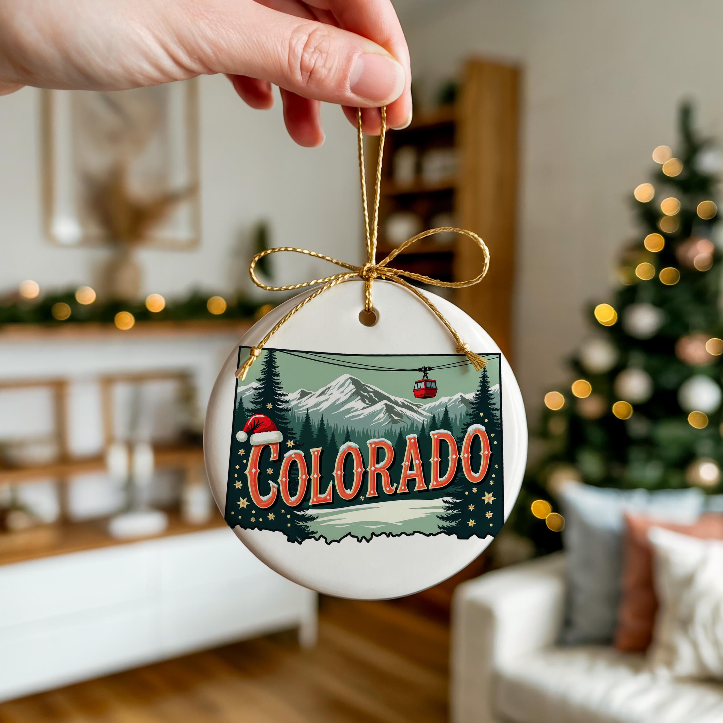 Colorado Ornament, Vintage Personalized Christmas Decor, Custom Holiday Gift Souvenir Travel Keepsake
