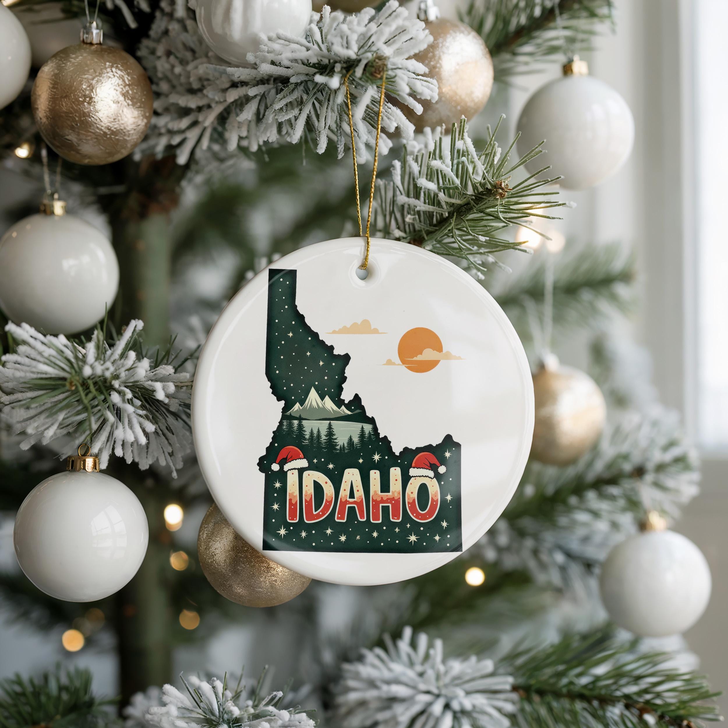 Idaho Ornament, Vintage Personalized Christmas Decor, Custom Holiday Gift Souvenir Travel Keepsake