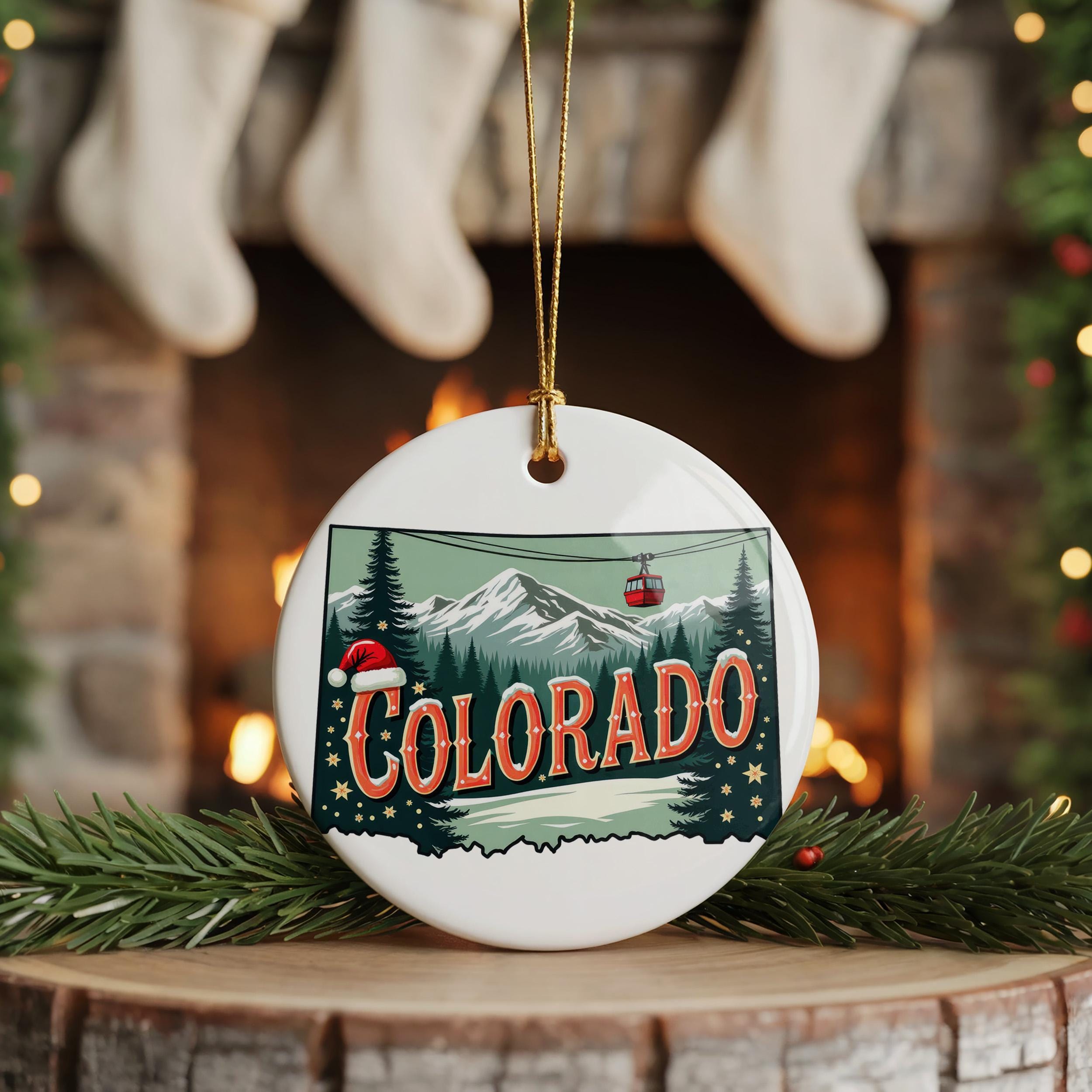 Colorado Ornament, Vintage Personalized Christmas Decor, Custom Holiday Gift Souvenir Travel Keepsake