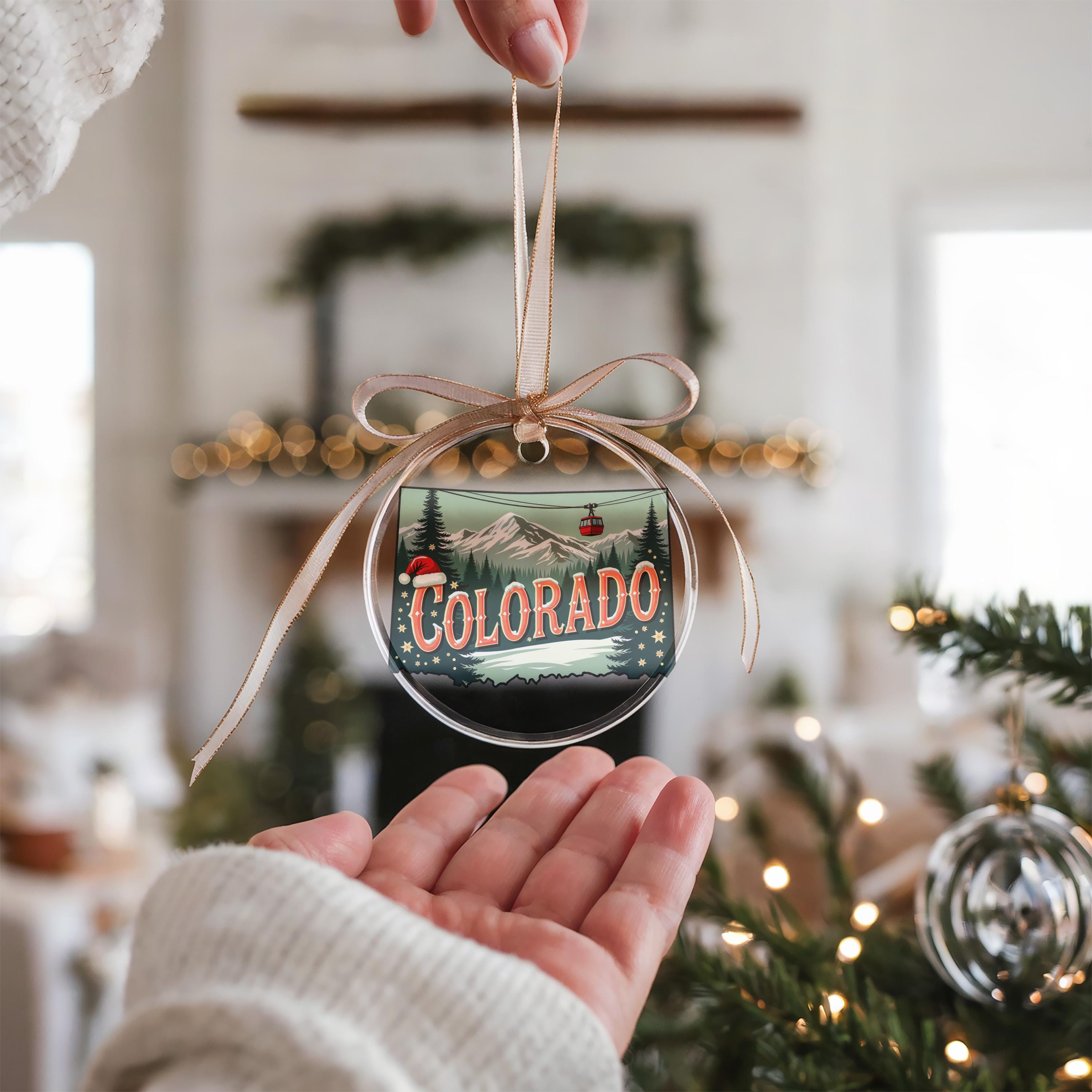 Colorado Ornament, Vintage Personalized Christmas Decor, Custom Holiday Gift Souvenir Travel Keepsake