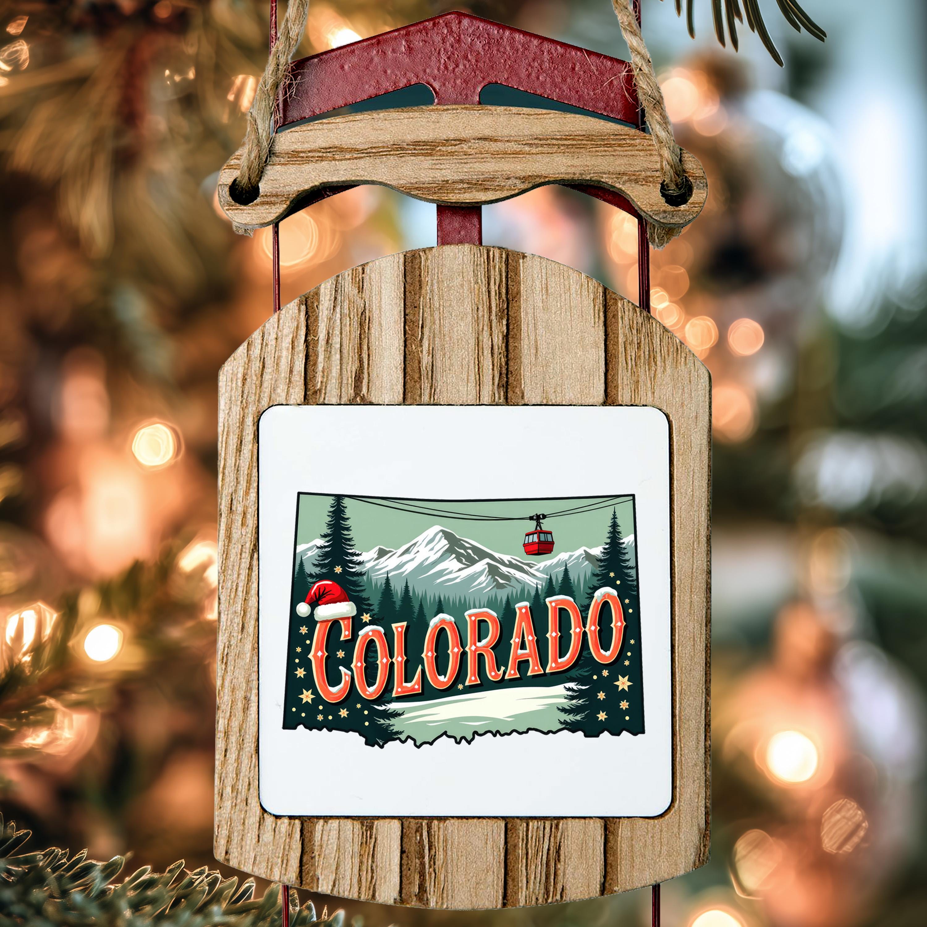 Colorado Ornament, Vintage Personalized Christmas Decor, Custom Holiday Gift Souvenir Travel Keepsake