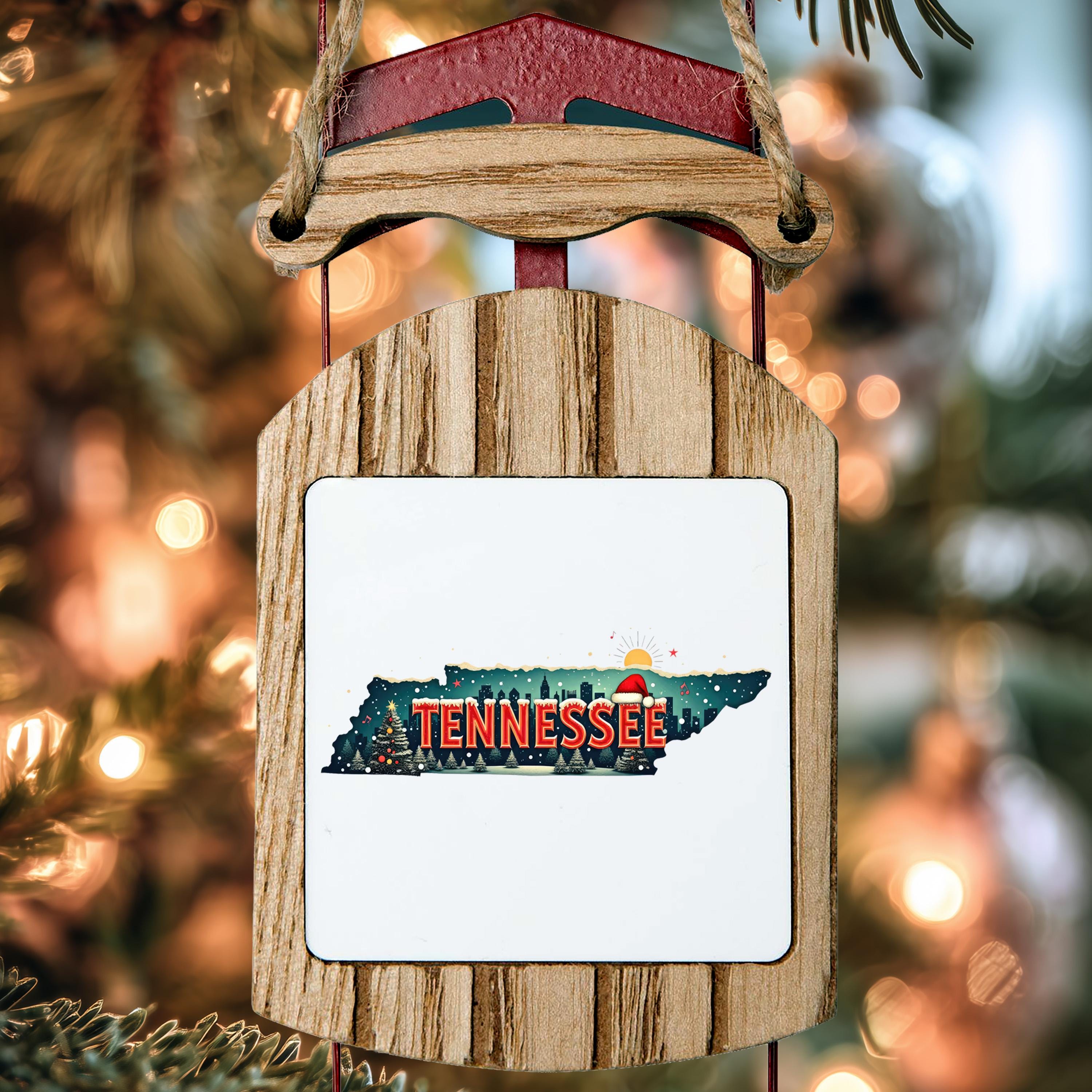 Tennessee Ornament, Vintage Personalized Christmas Decor, Custom Holiday Gift Souvenir Travel Keepsake