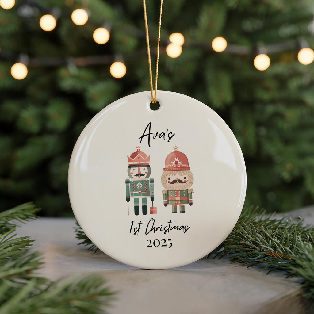 Personalized Baby’s First Christmas Decoration, Nutcracker Custom Name Ornament 1st Xmas Bauble Keepsake