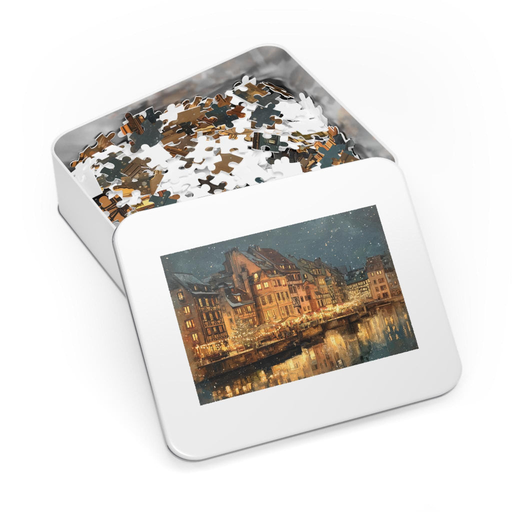 Strasbourg France Christmas Puzzle, Personalized Gift Festive Market, Travel Keepsake, Family Holiday Souvenir