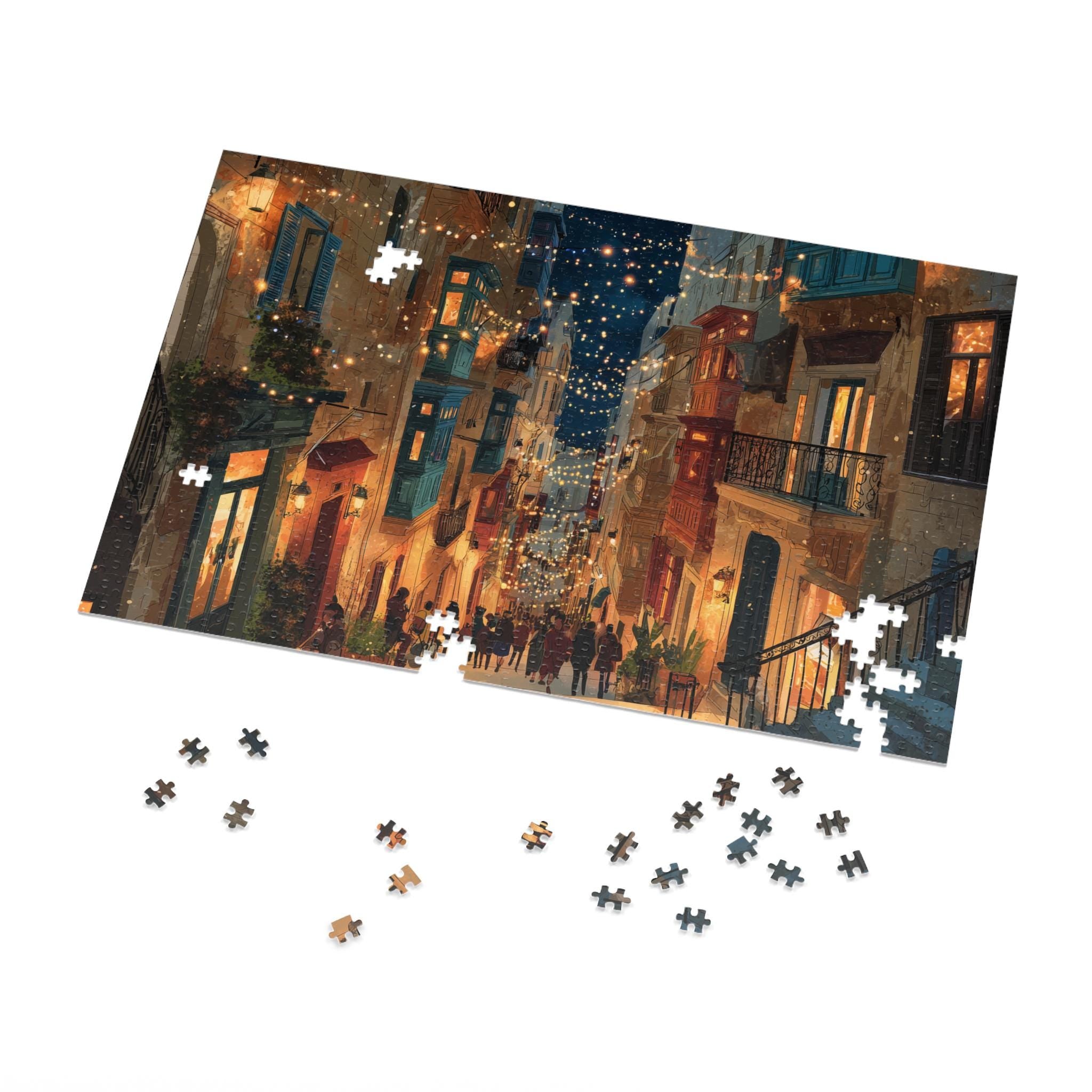 Valletta Malta Christmas Puzzle, Personalized Gift Festive Market, Travel Keepsake, Family Holiday Souvenir