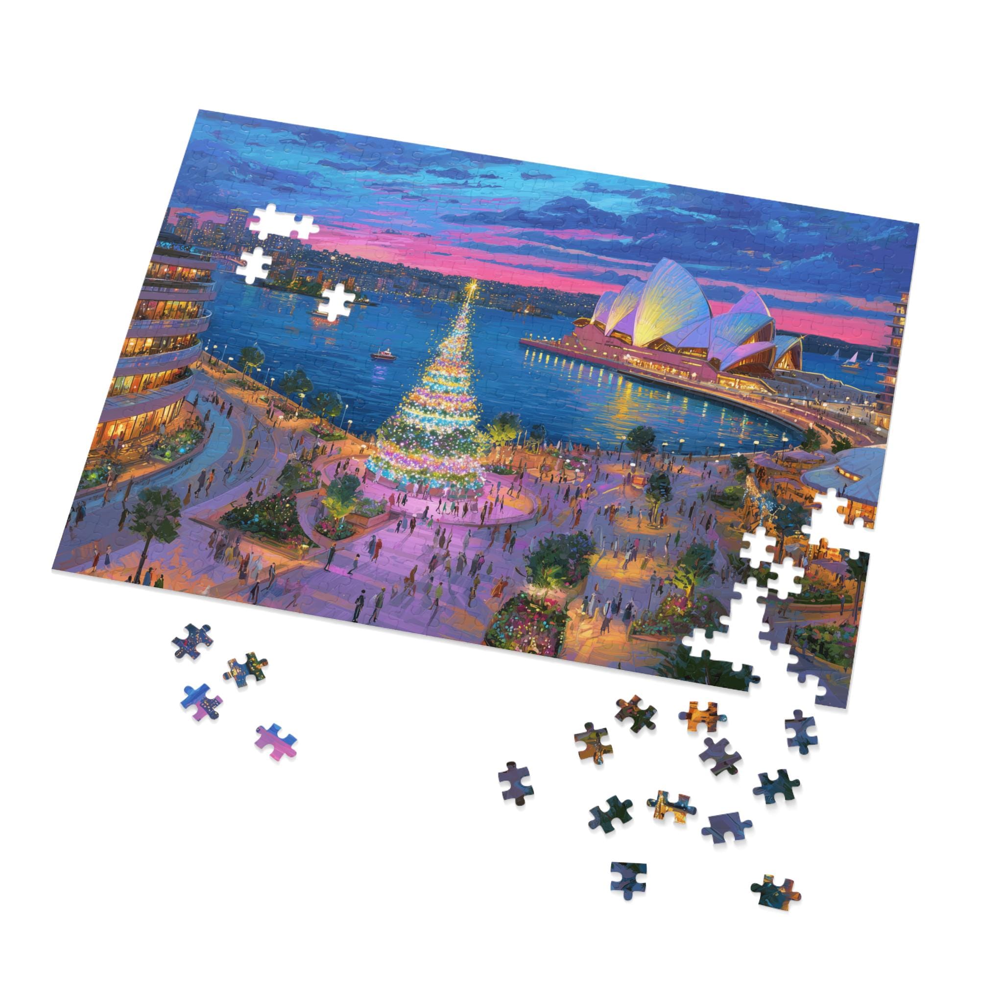 Sydney Australia Christmas Puzzle, Personalized Gift Festive Market, Travel Keepsake, Family Holiday Souvenir