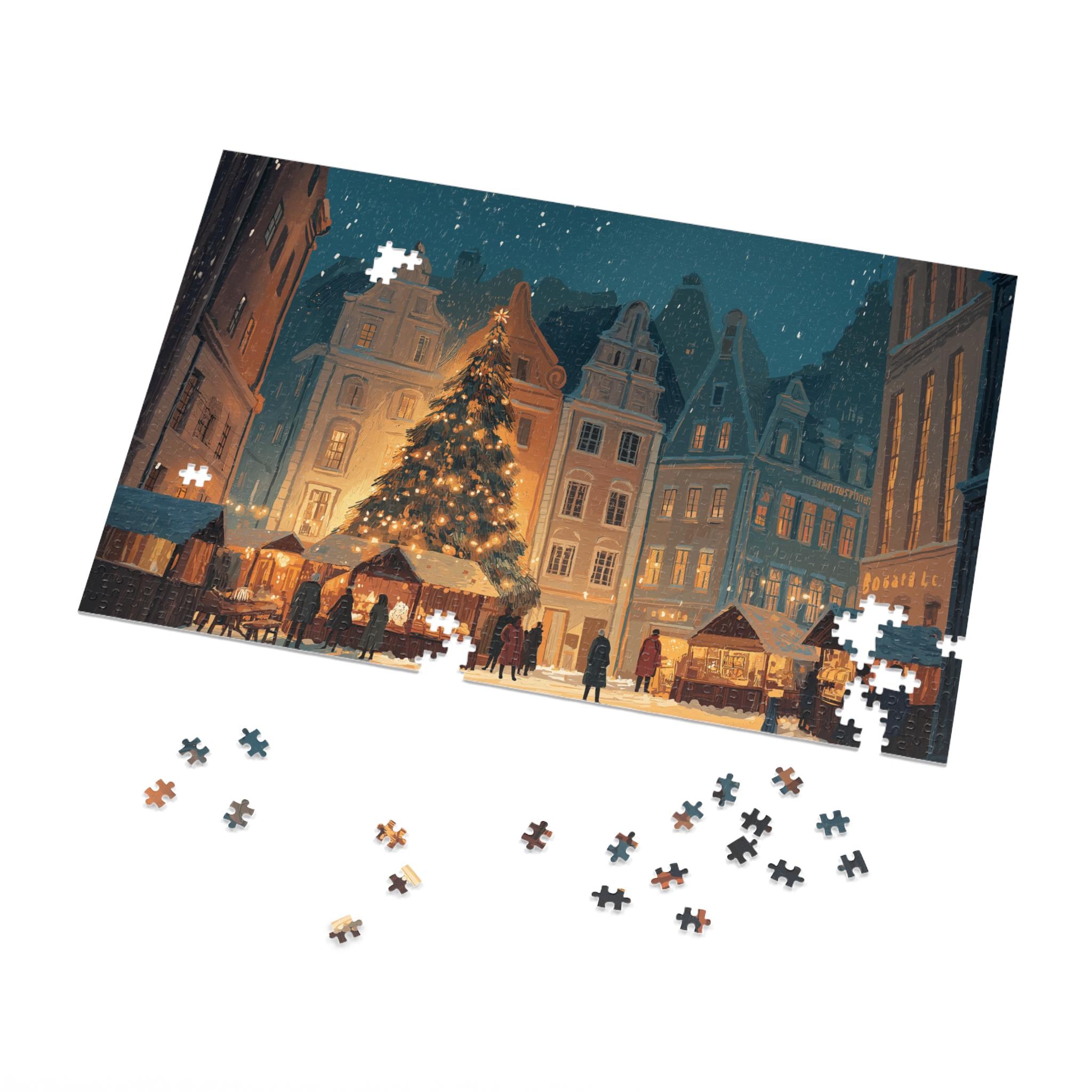 Riga Latvia Christmas Puzzle, Personalized Gift Festive Market, Travel Keepsake, Family Holiday Souvenir