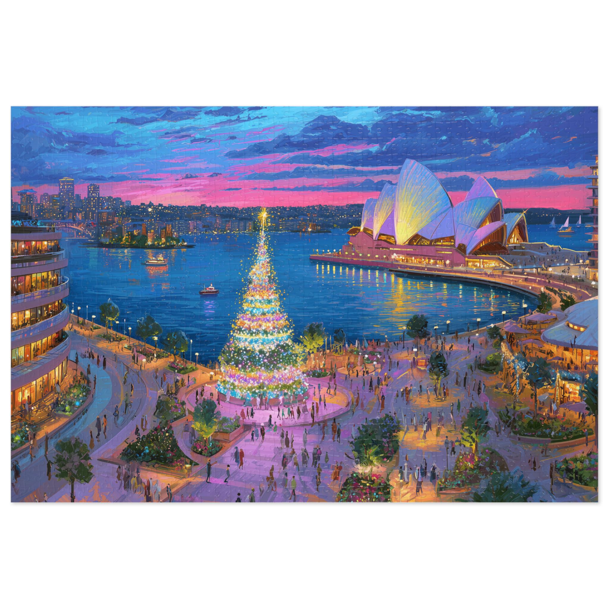 Sydney Australia Christmas Puzzle, Personalized Gift Festive Market, Travel Keepsake, Family Holiday Souvenir