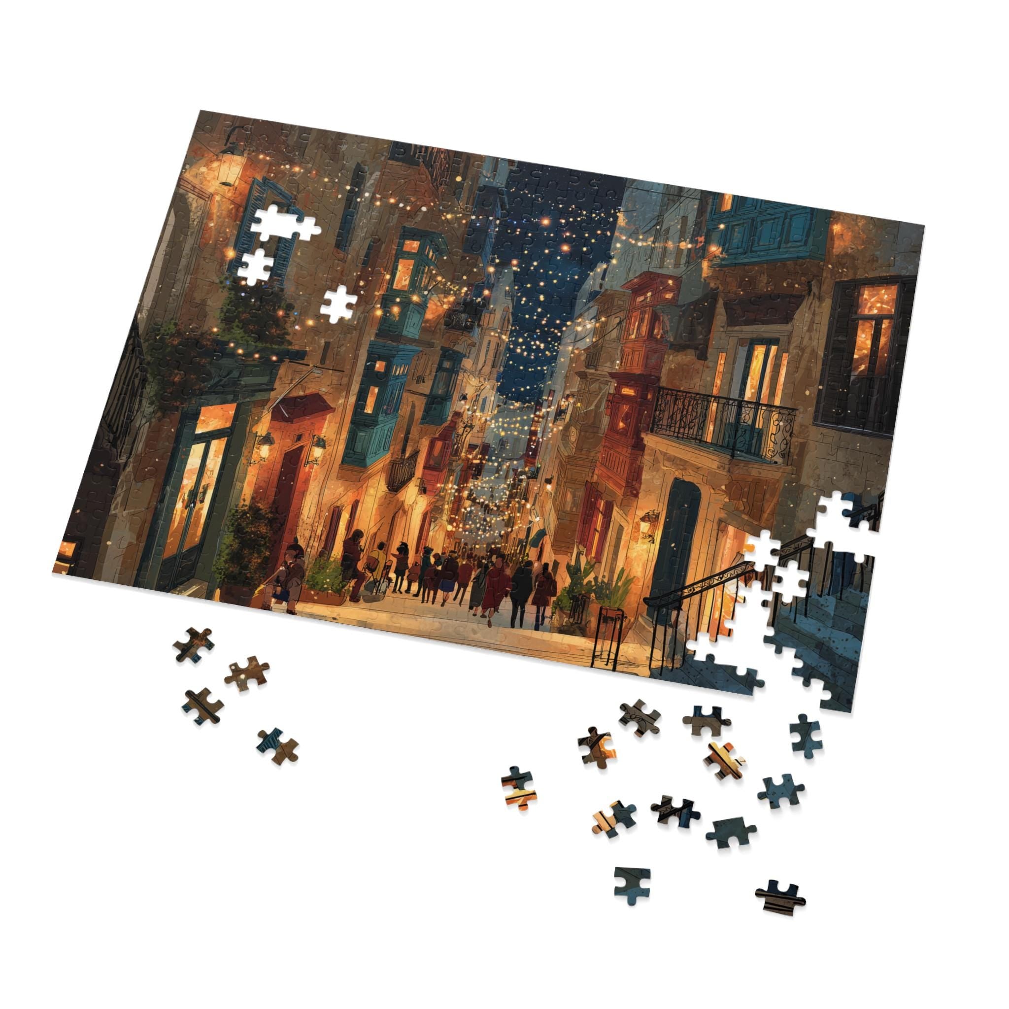 Valletta Malta Christmas Puzzle, Personalized Gift Festive Market, Travel Keepsake, Family Holiday Souvenir