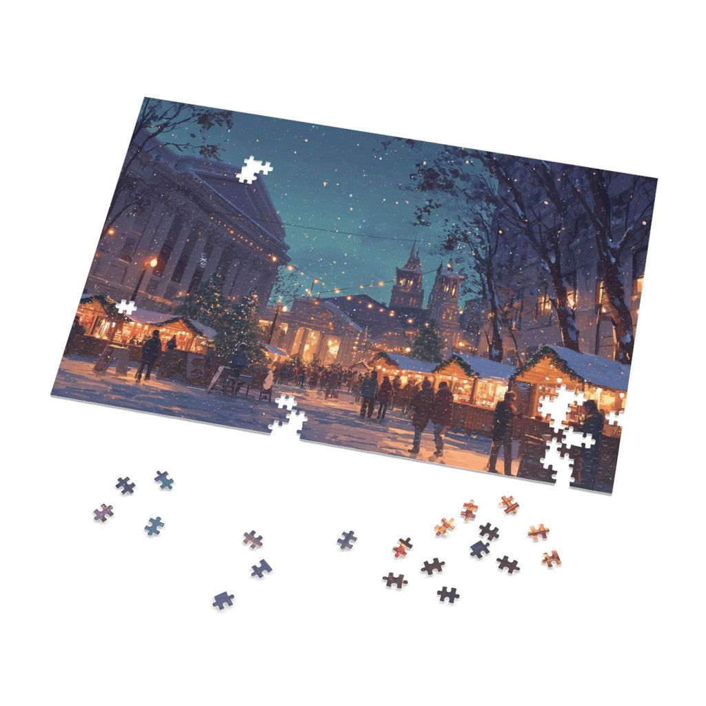 Portland Oregon Christmas Puzzle, Personalized Gift Festive Market, Travel Keepsake, Family Holiday Souvenir