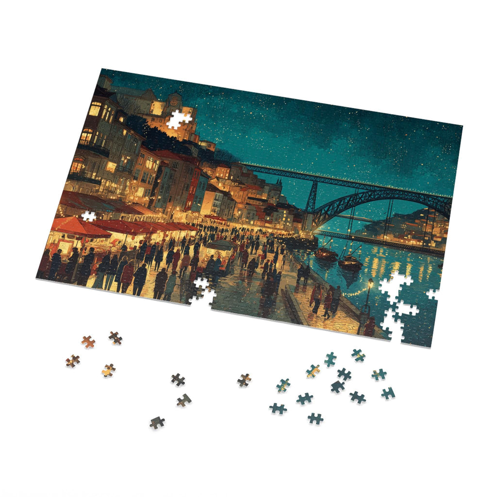 Porto Portugal Christmas Puzzle, Personalized Gift Festive Market, Travel Keepsake, Family Holiday Souvenir