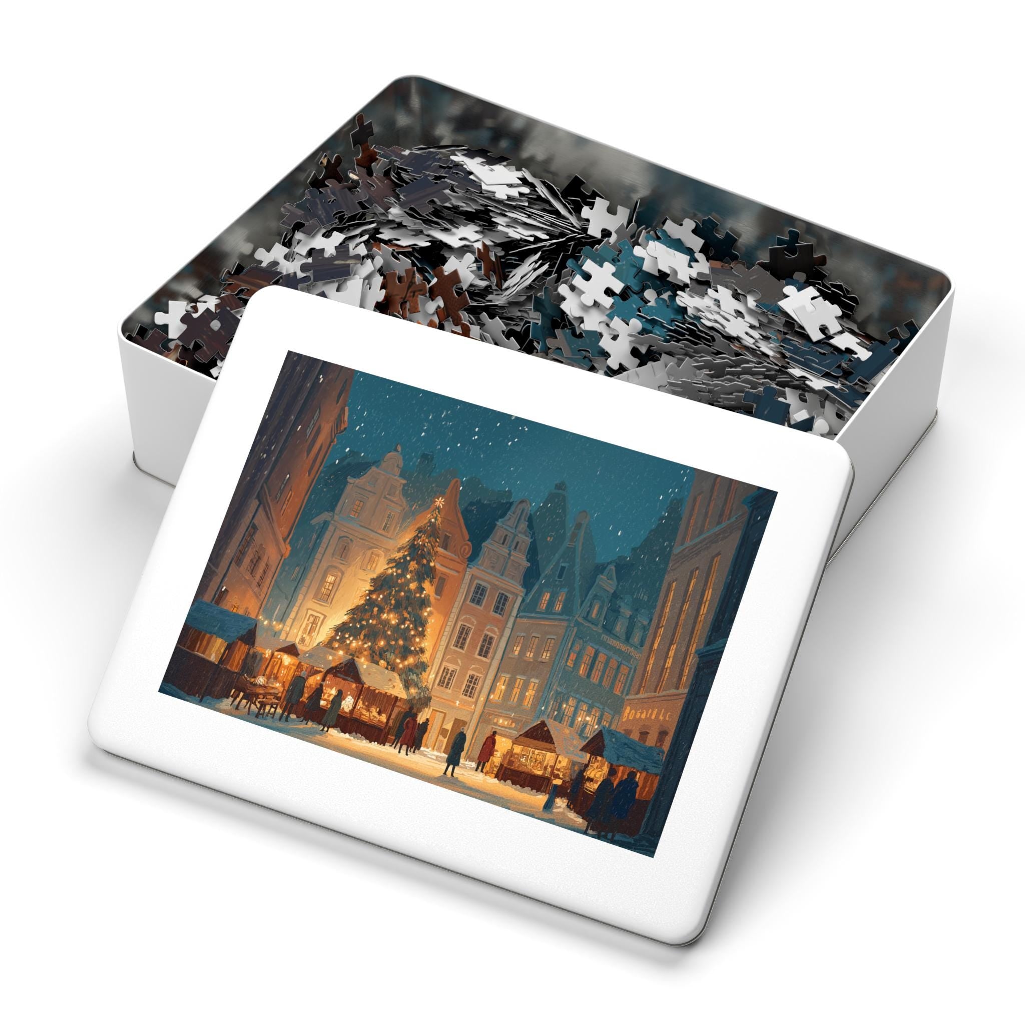 Riga Latvia Christmas Puzzle, Personalized Gift Festive Market, Travel Keepsake, Family Holiday Souvenir