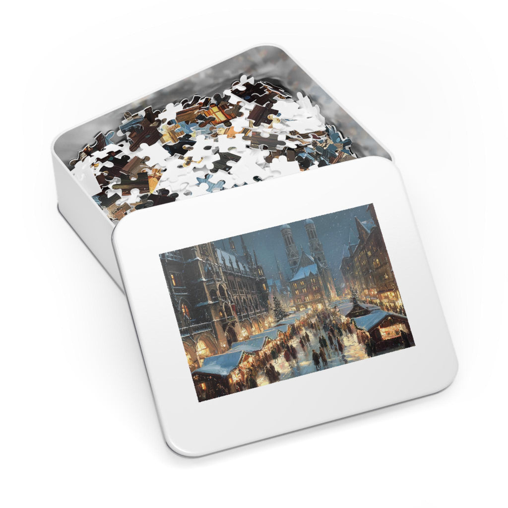 Munich Germany Christmas Puzzle, Personalized Gift Festive Market, Travel Keepsake, Family Holiday Souvenir