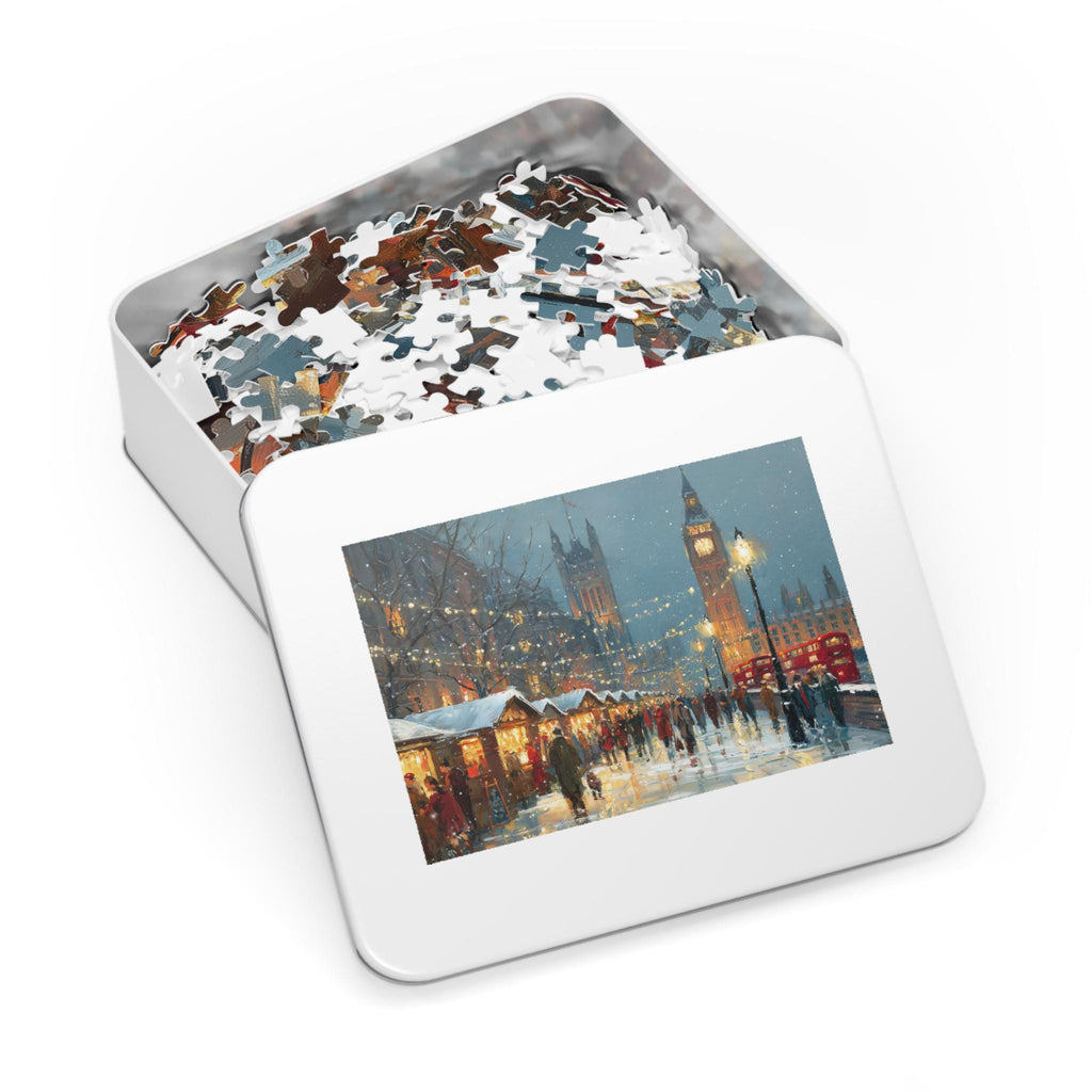 London_England Christmas Puzzle, Personalized Gift Festive Market, Travel Keepsake, Family Holiday Souvenir